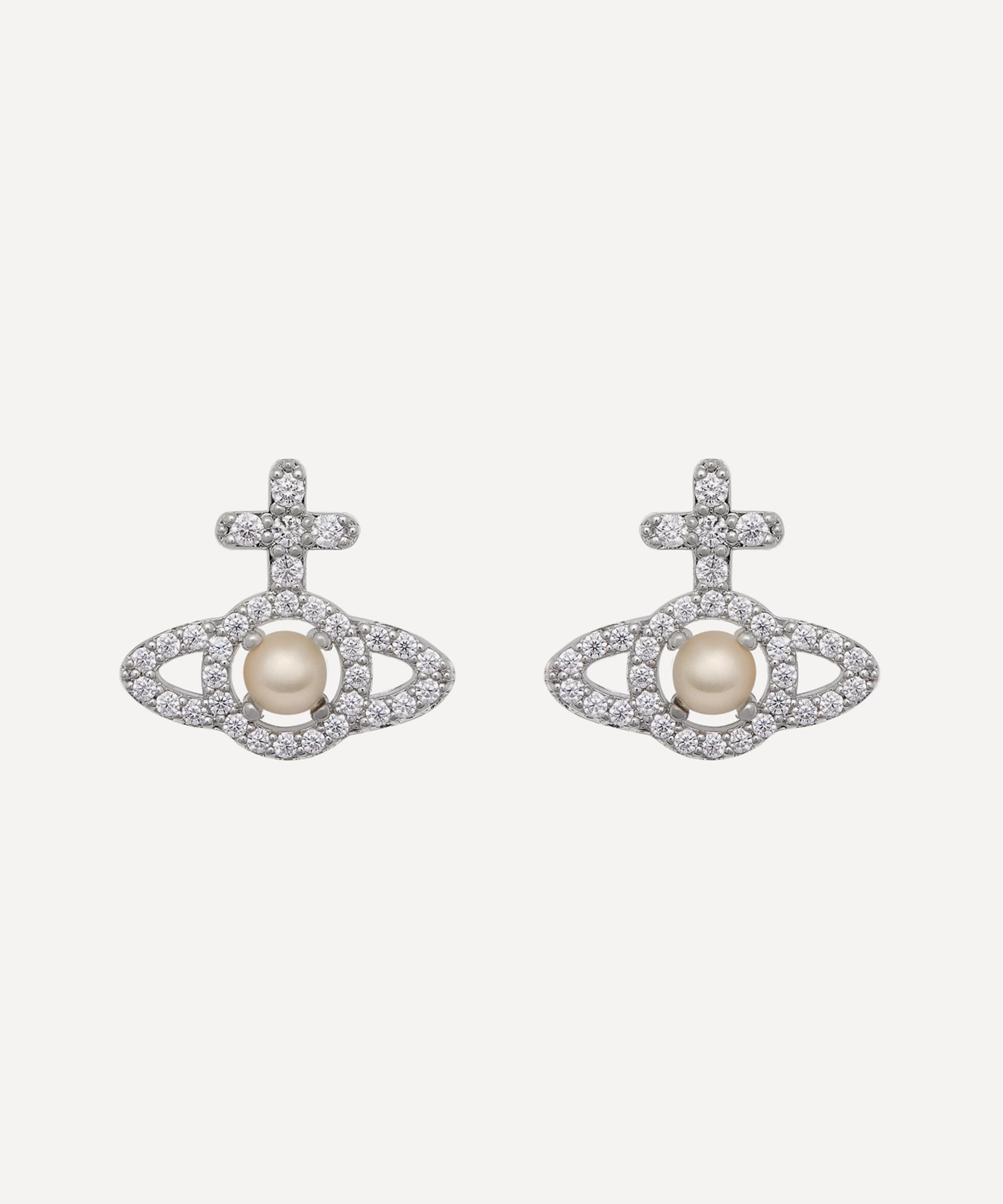 Vivienne Westwood - Platinum-Tone Olympia Pearl Stud Earrings