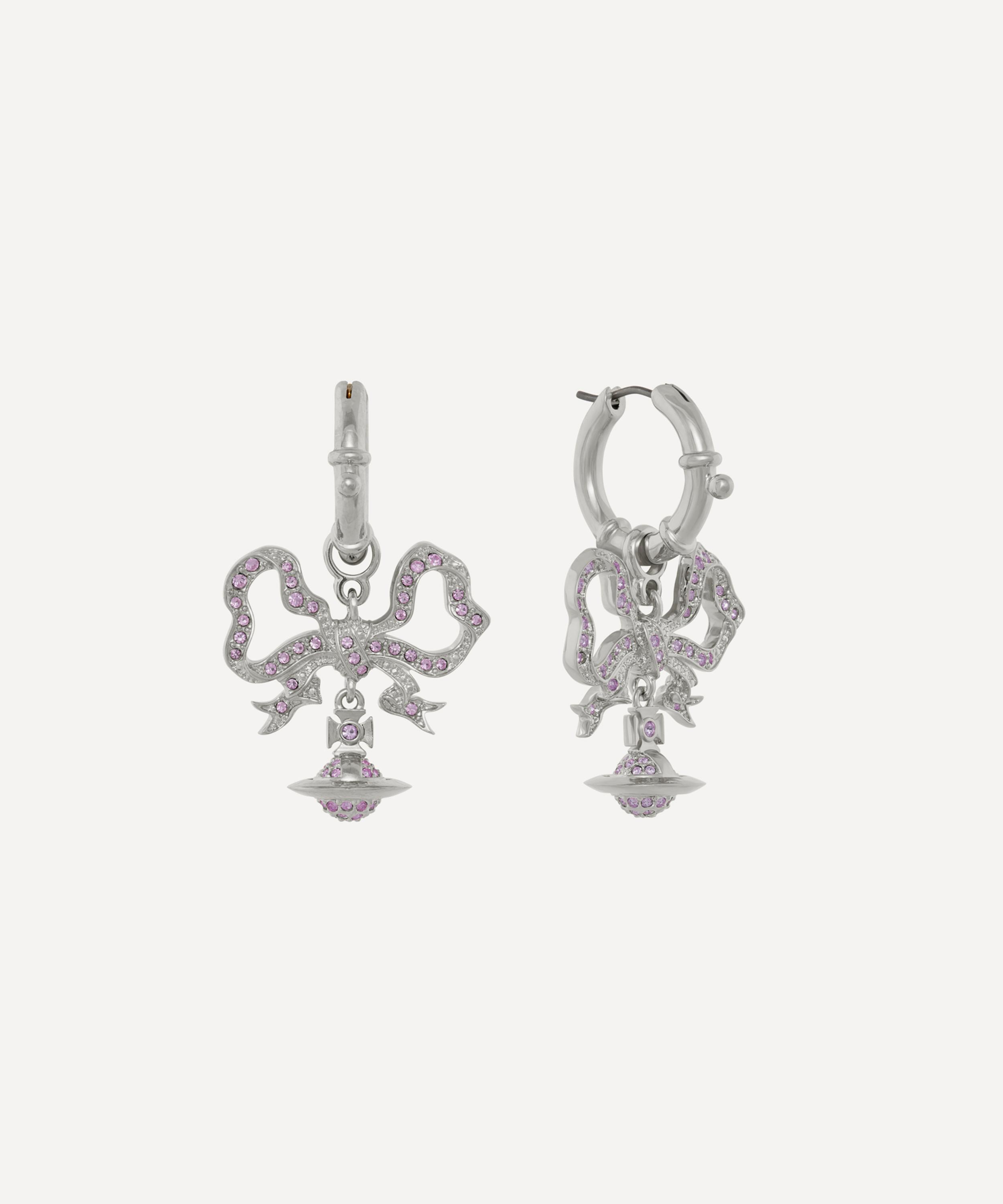 Vivienne Westwood - Platinum-Tone Florindella Huggie Drop Earrings image number 1