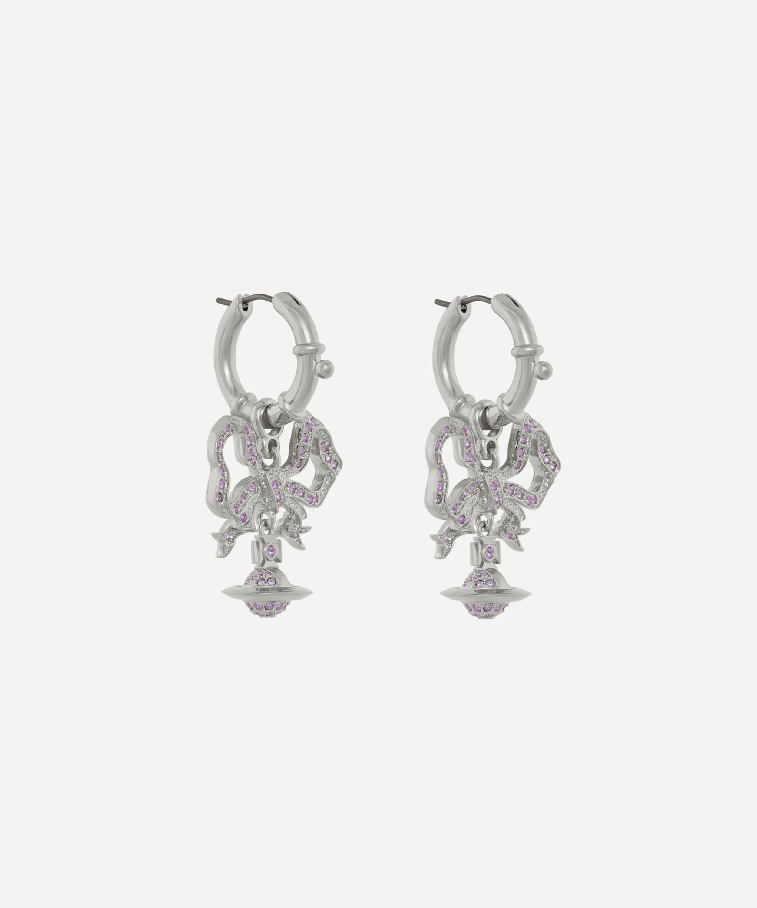 Vivienne Westwood - Platinum-Tone Florindella Huggie Drop Earrings image number 2