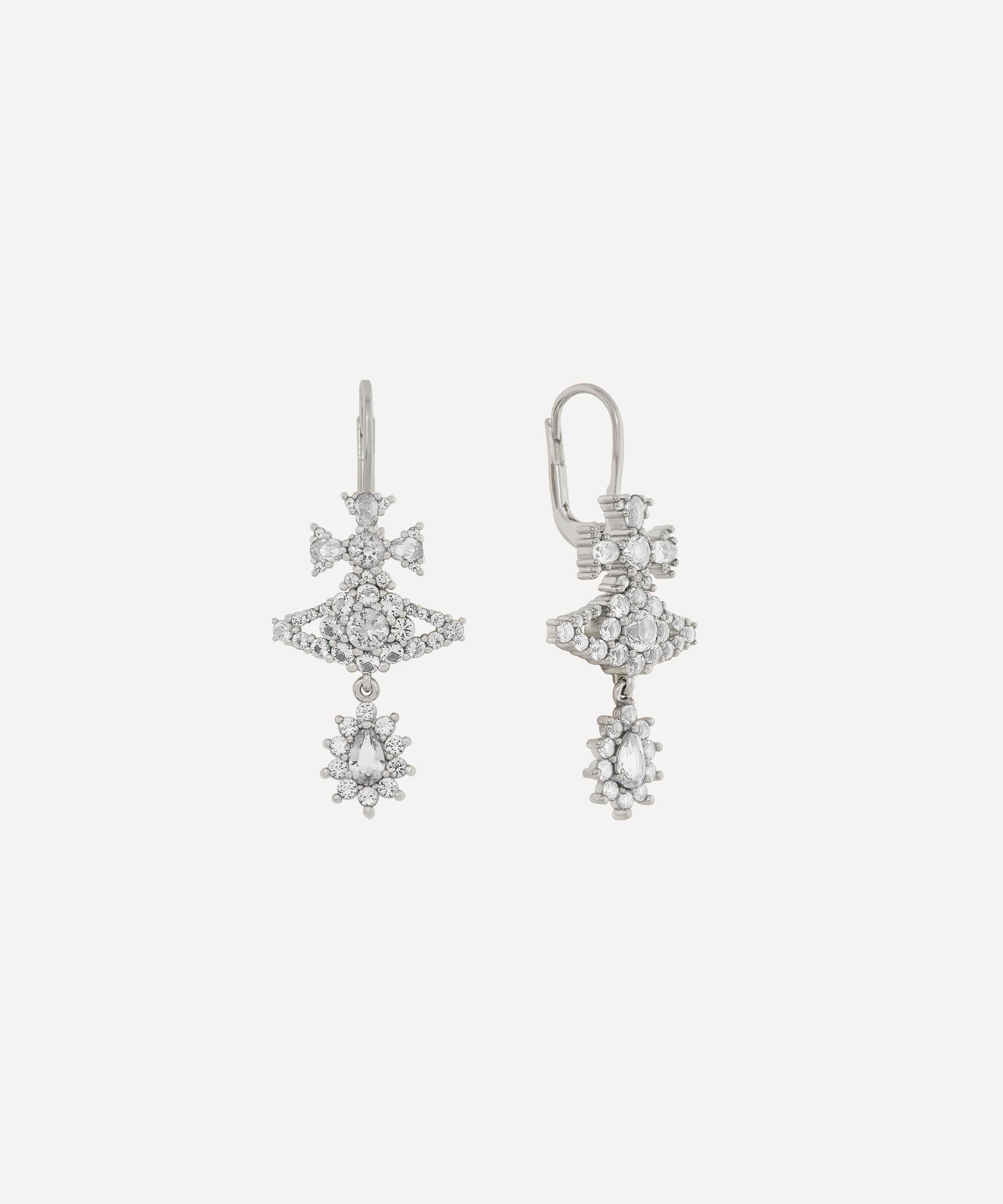 Vivienne Westwood - Platinum-Tone Masha Huggie Drop Earrings image number 1