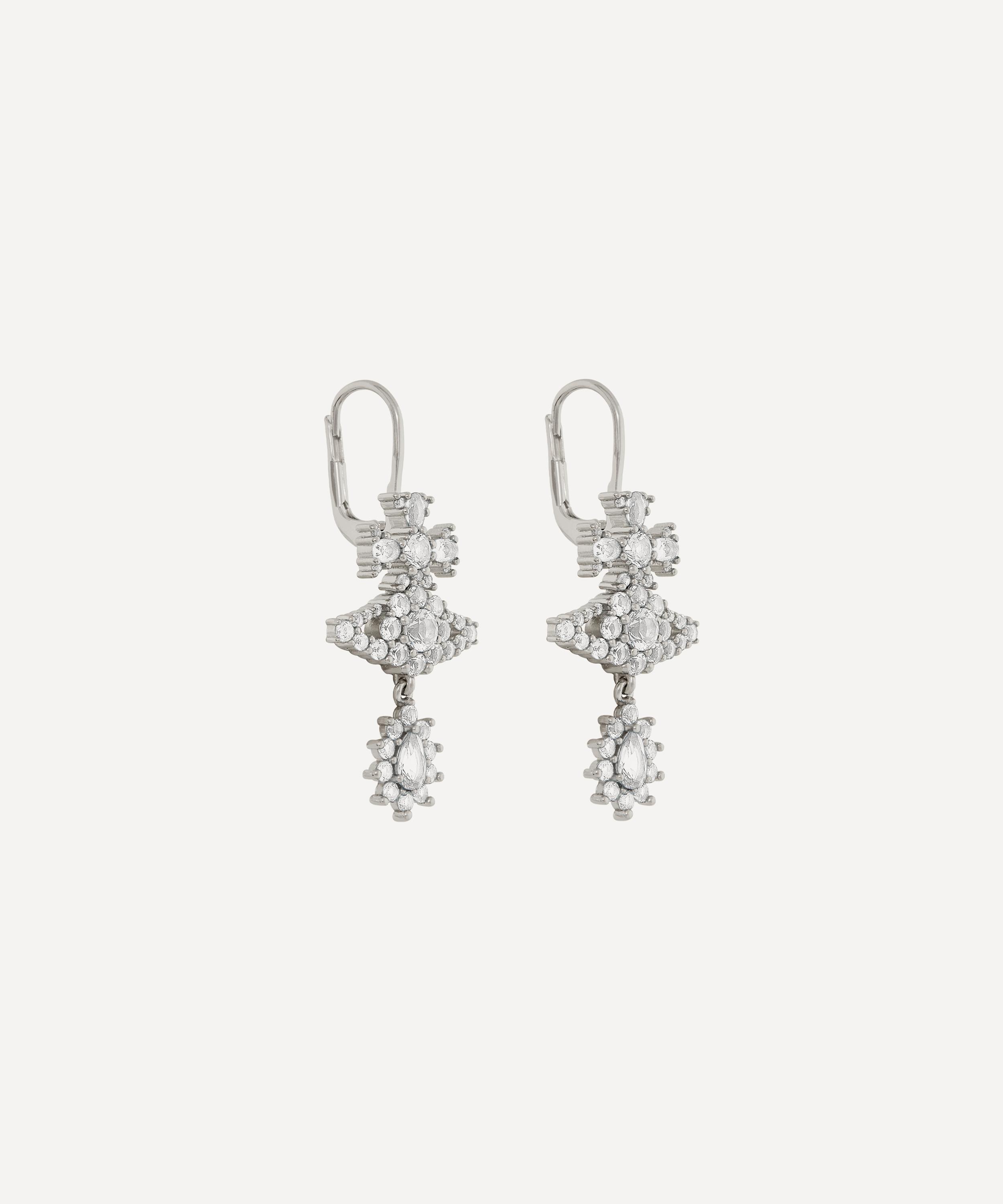 Vivienne Westwood - Platinum-Tone Masha Huggie Drop Earrings image number 2