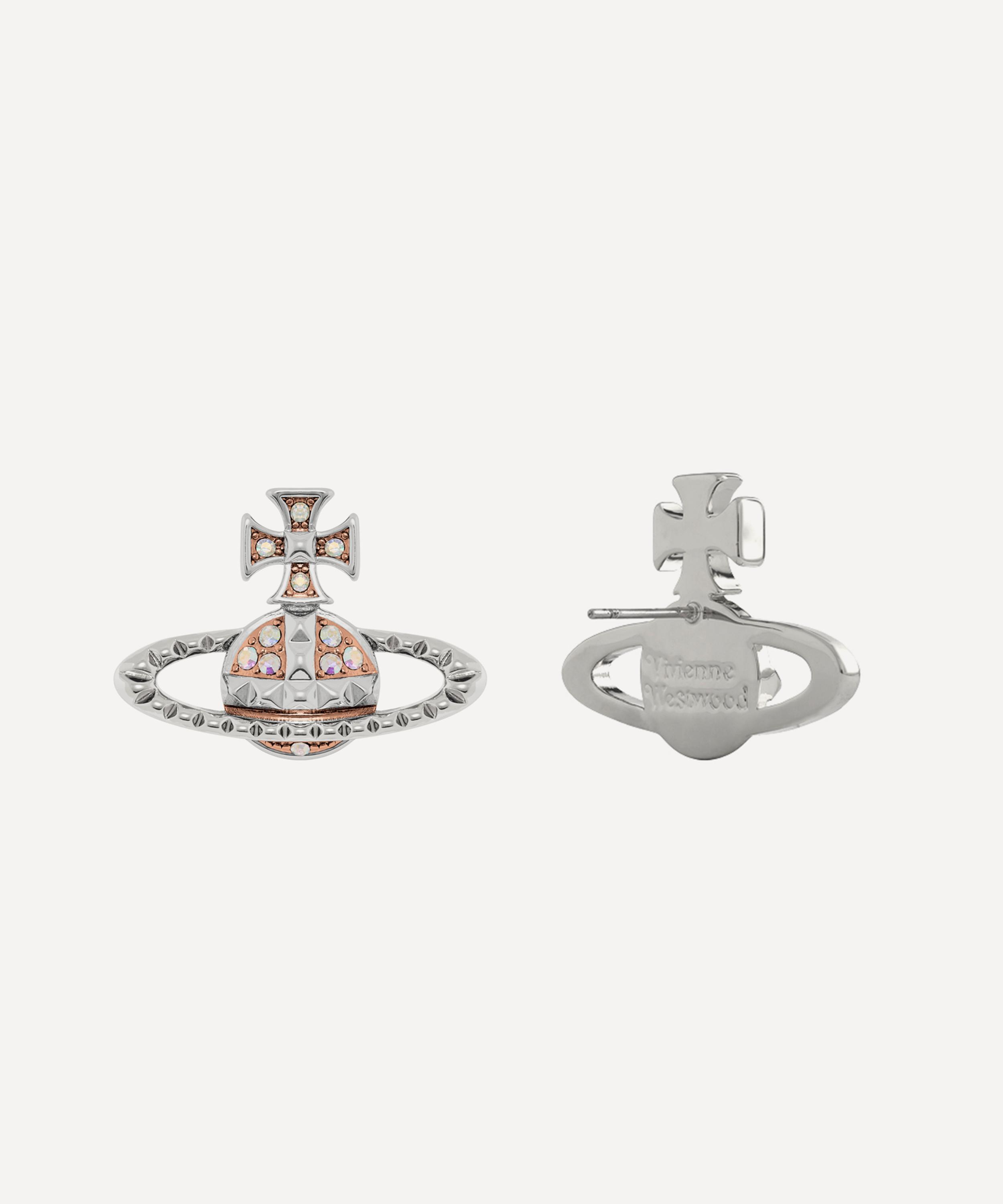 Vivienne Westwood - Silver-Tone Mayfair Bas Relief Stud Earrings image number 1