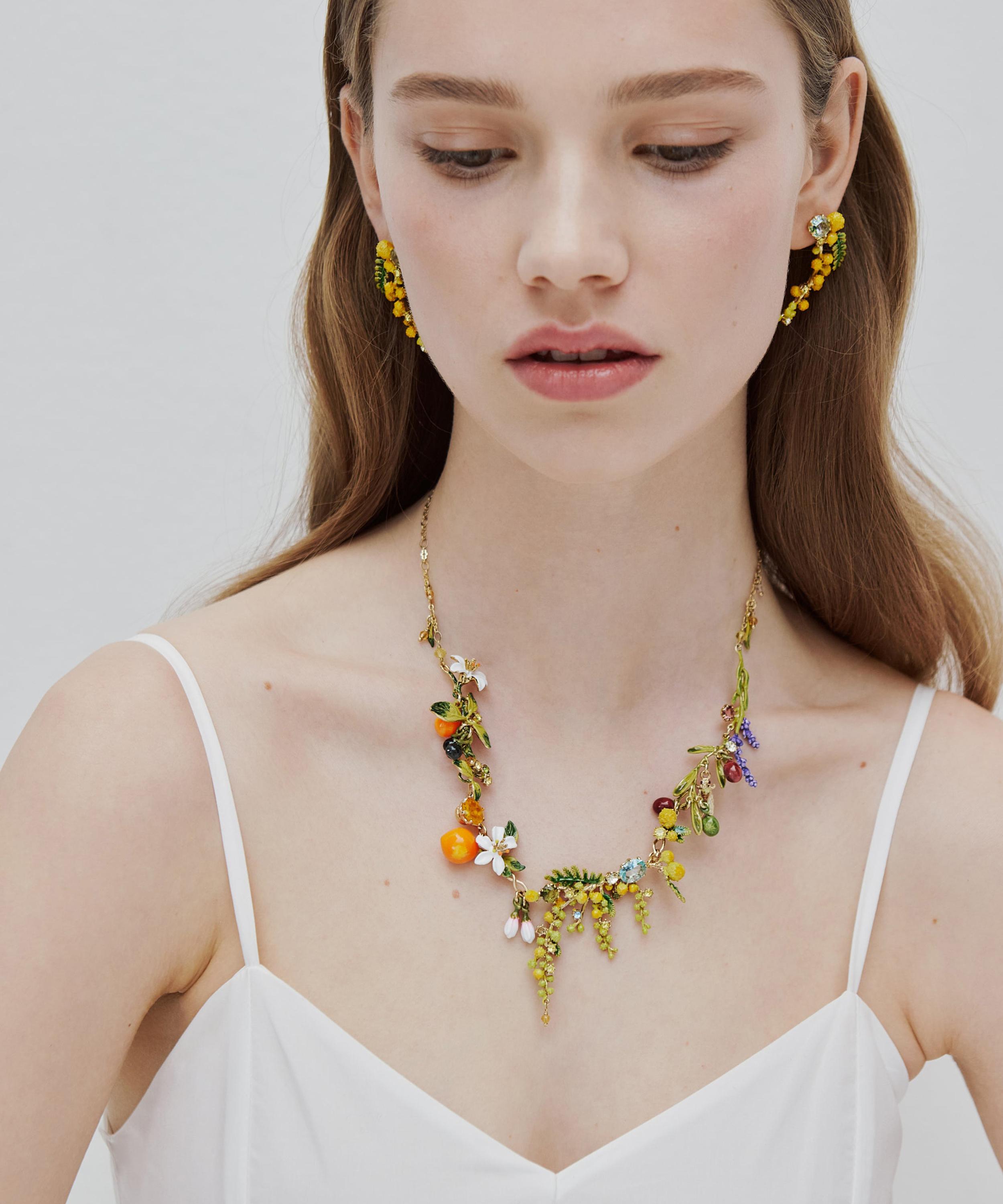 Les N&eacute;r&eacute;ides - Brass Multi Element of the Province Garden Collar Necklace image number 1