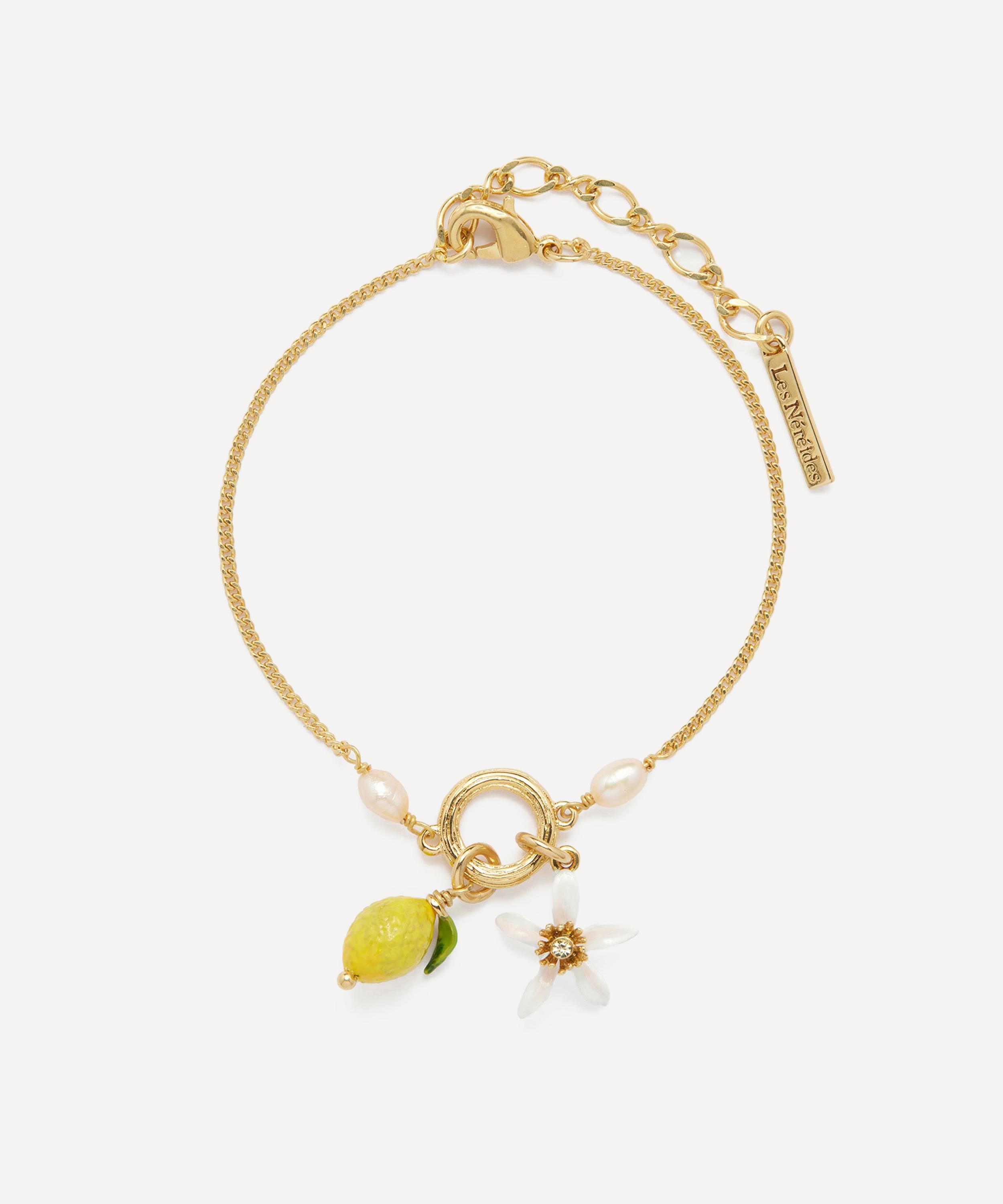 Les N&eacute;r&eacute;ides - Gold-Plated Lemon and Lemon Blossom Fine Bracelet image number 0