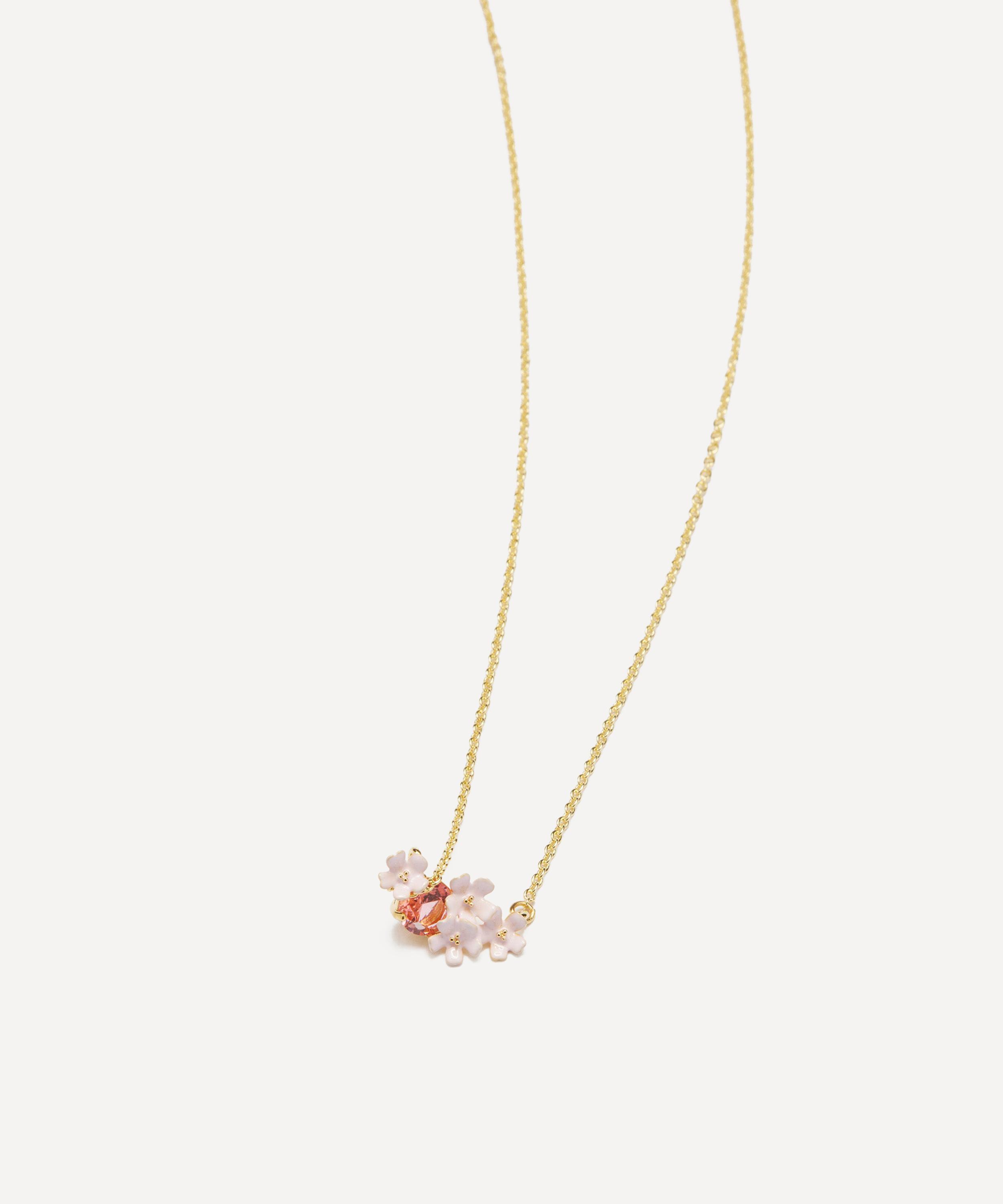 Les N&eacute;r&eacute;ides - Gold-Tone Verbena Flower and Round Stone Statement Necklace image number 1