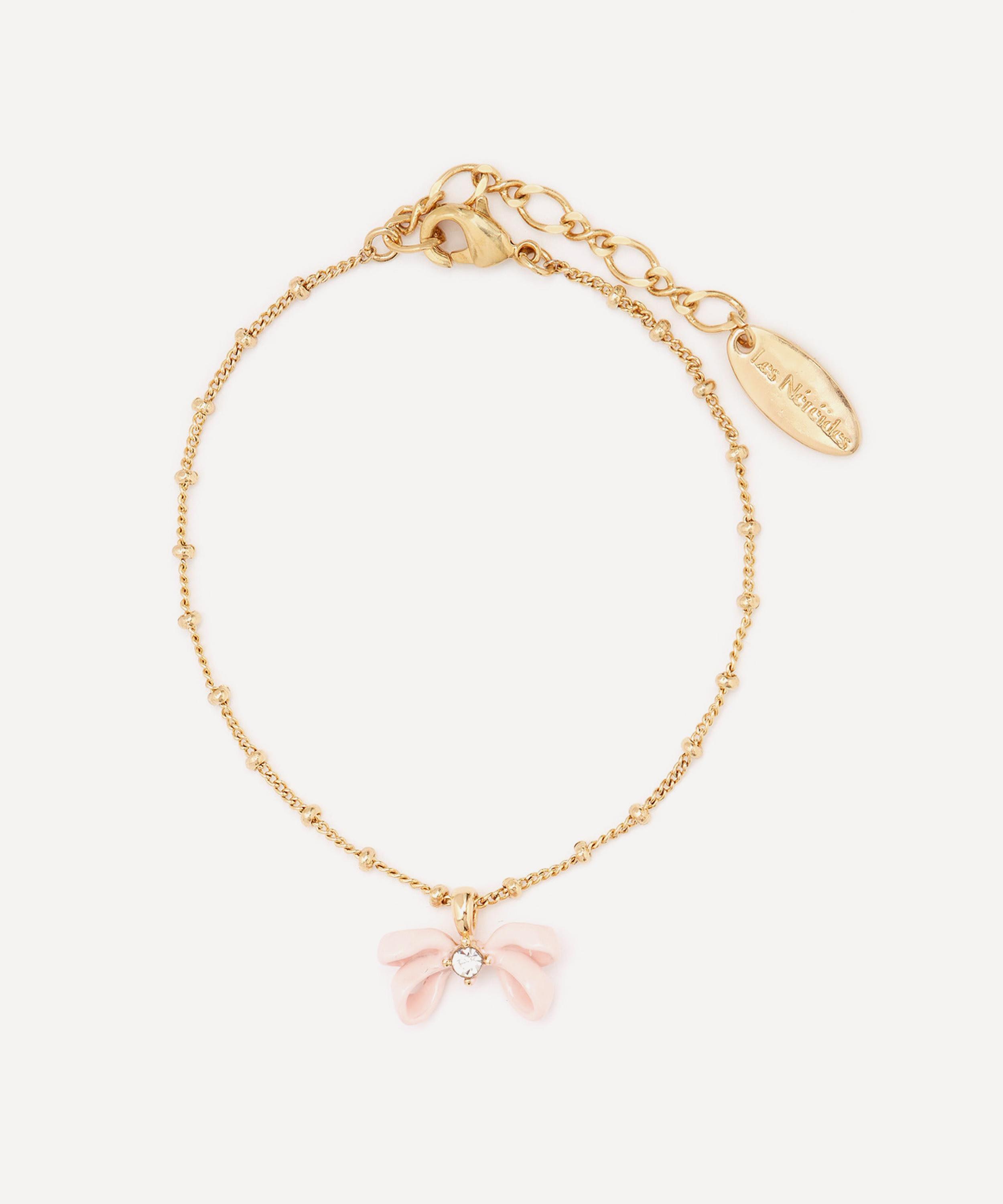 Les N&eacute;r&eacute;ides - Gold-Tone Pink Ribbon Bracelet image number 0