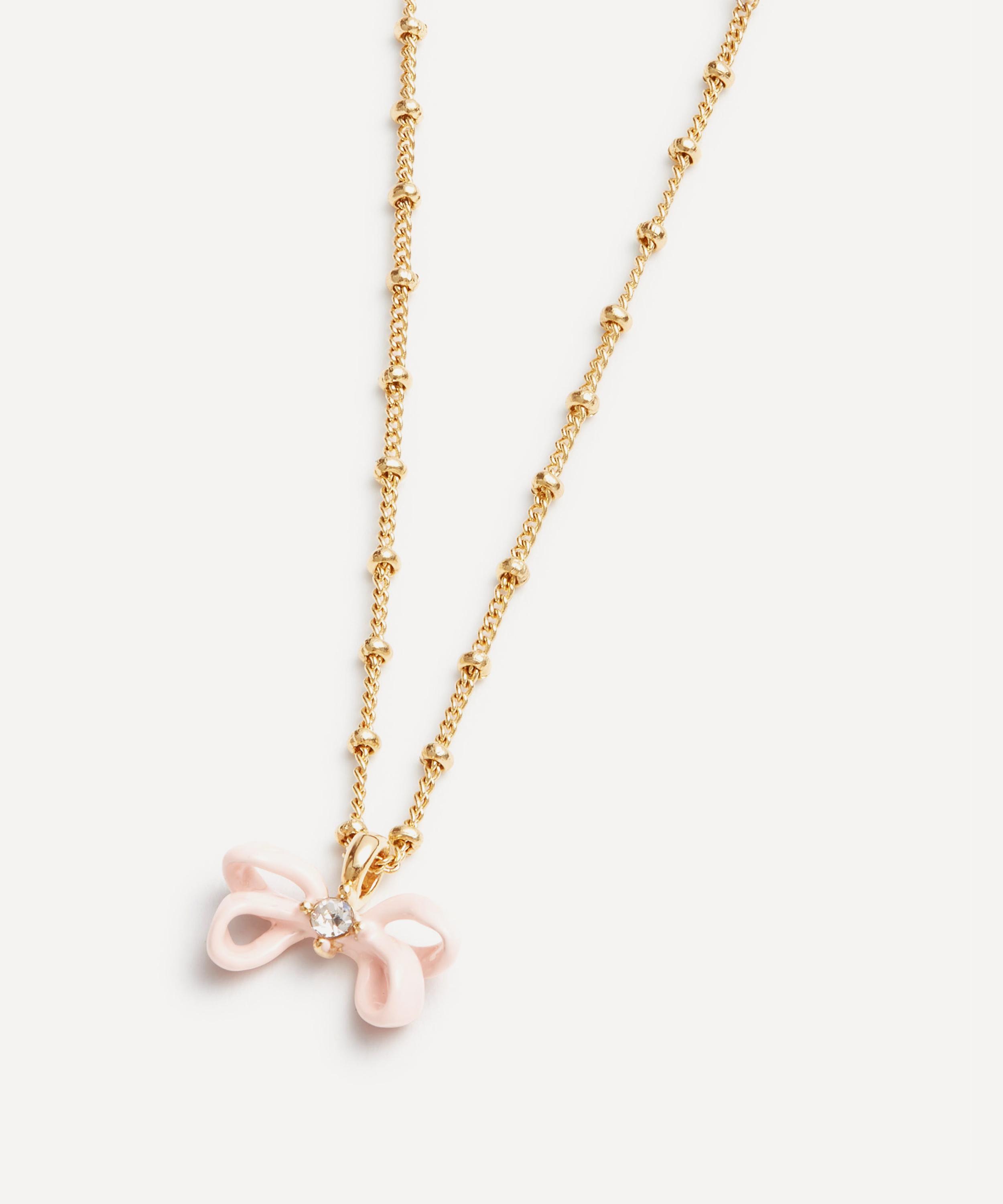 Les N&eacute;r&eacute;ides - Gold-Tone Pink Ribbon Bracelet image number 1