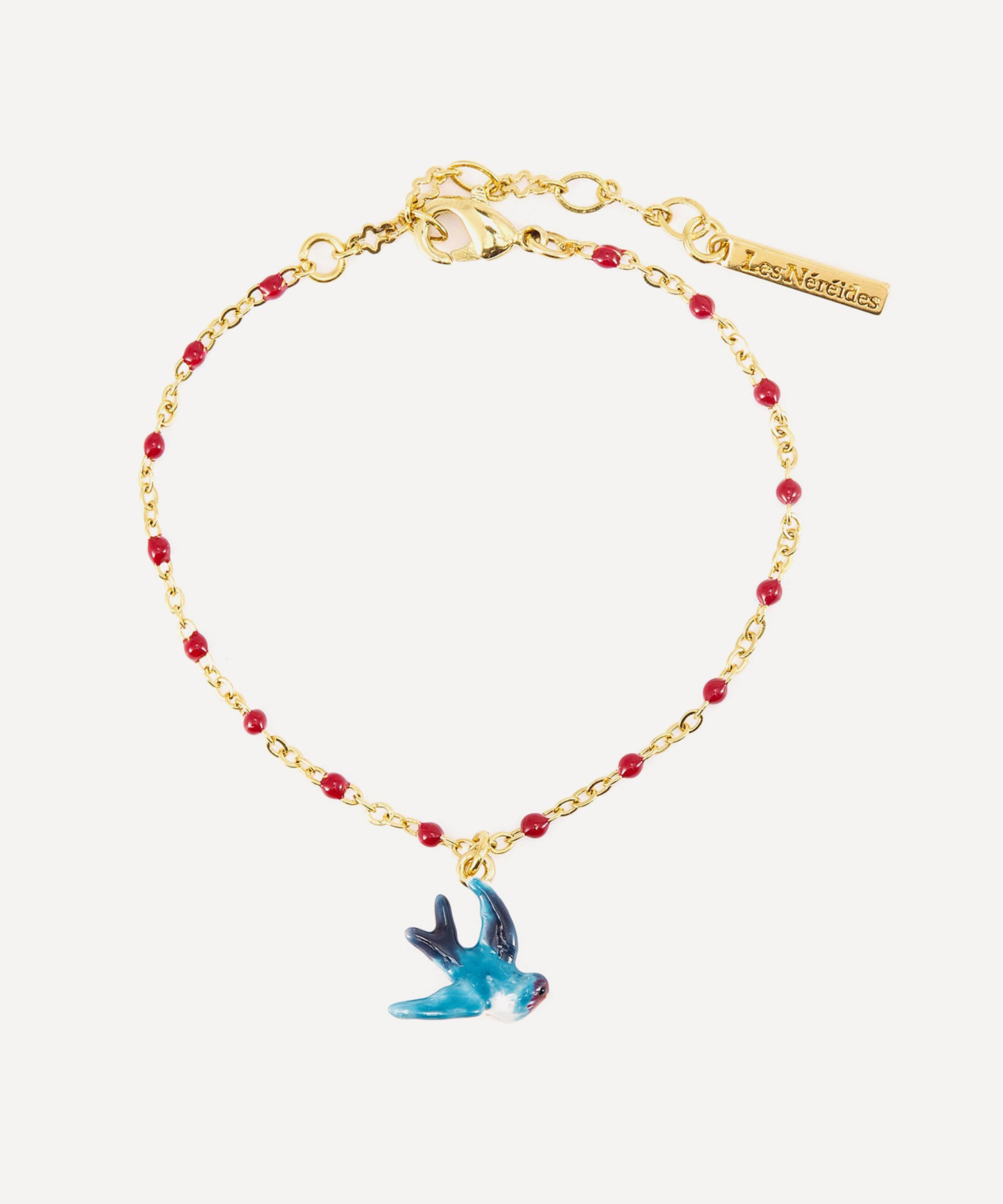 Les N&eacute;r&eacute;ides - Gold-Tone Blue Swallow Fine Bracelet image number 0
