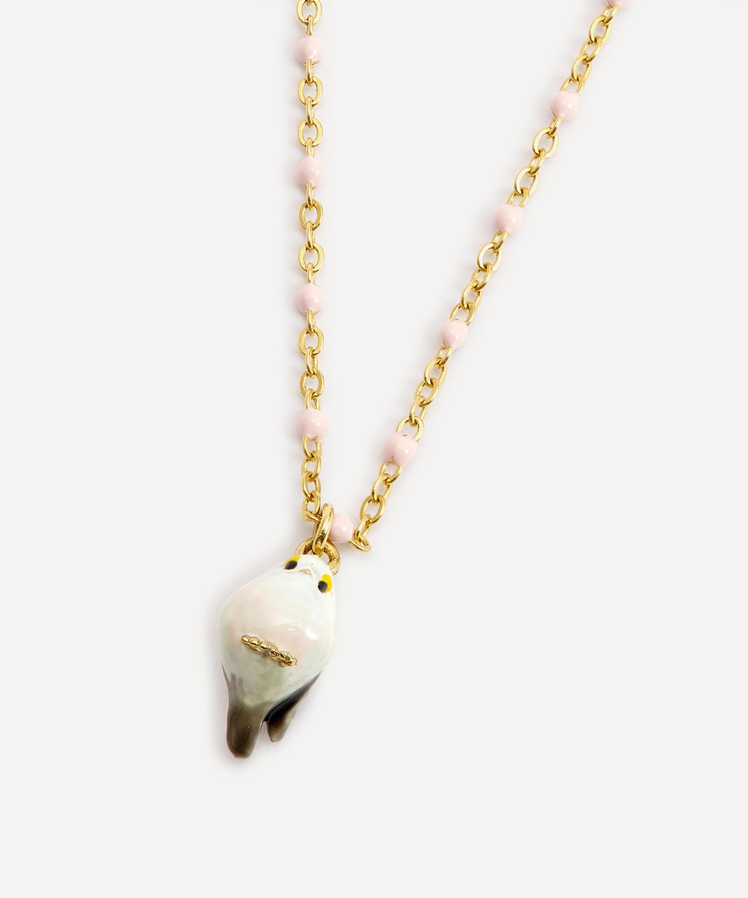 Les N&eacute;r&eacute;ides - Gold-Tone White Long-Tailed Tit Fine Bracelet image number 2