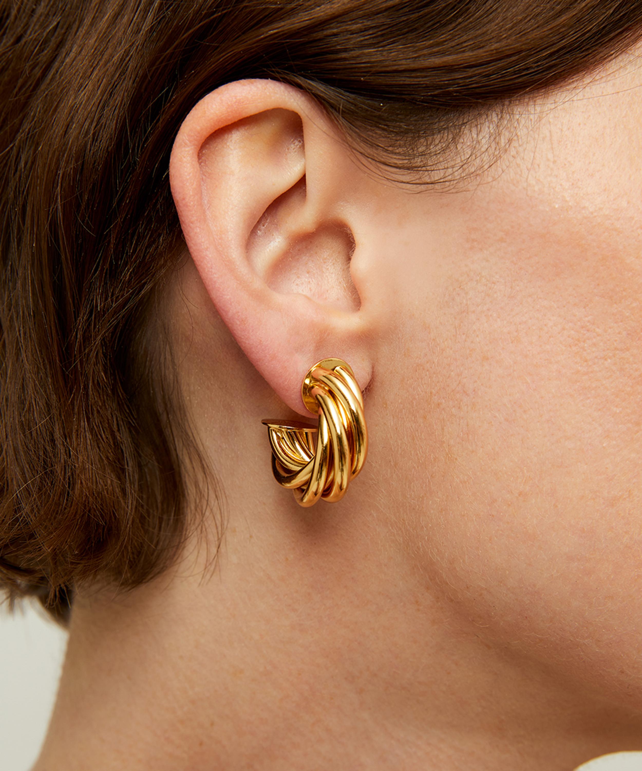 Gas Bijoux - Gold-Plated Atik Mini Hoop Earrings image number 3