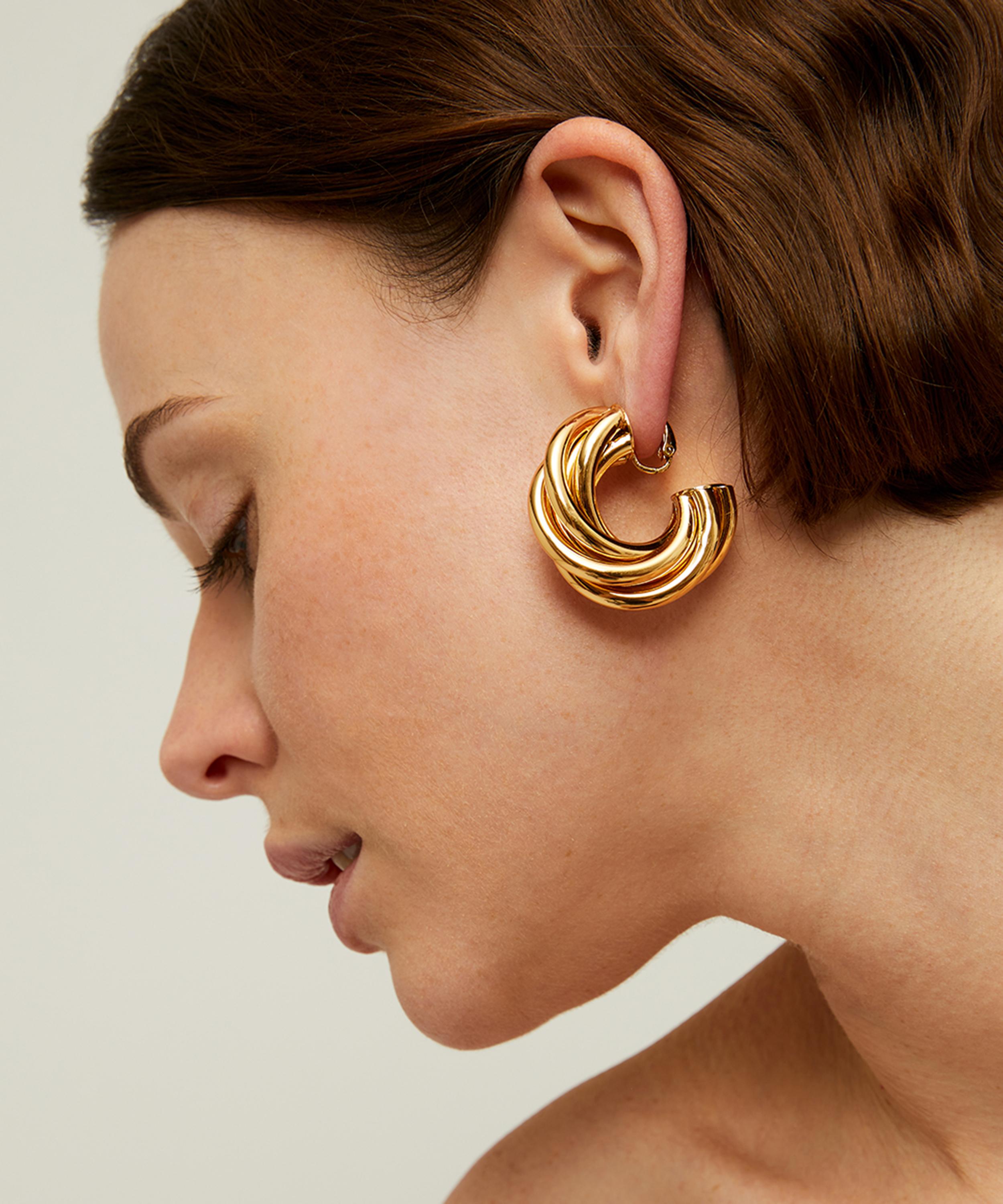 Gas Bijoux - Gold-Plated Atik Medium Hoop Earrings image number 1