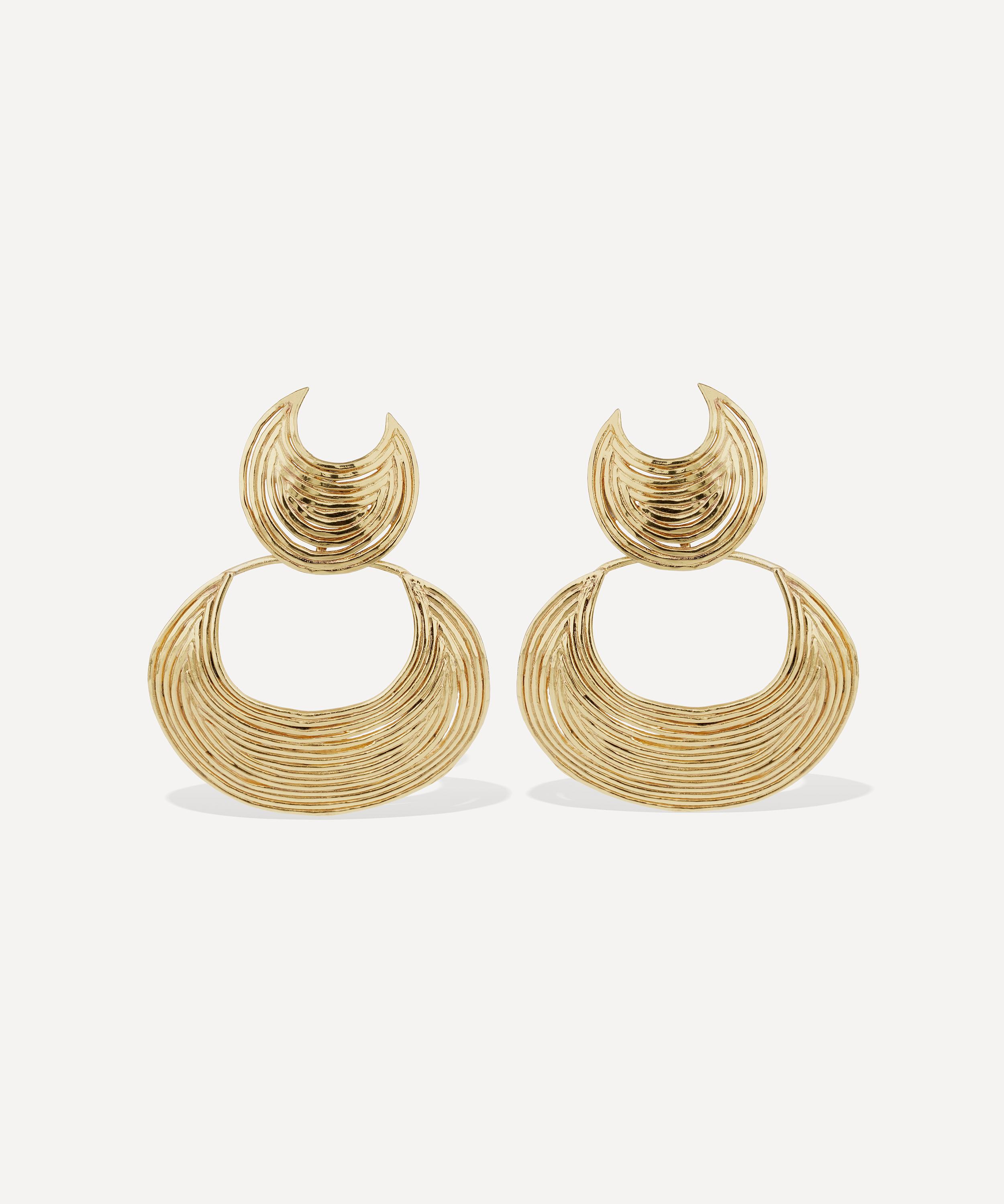 Gas Bijoux - Gold-Plated Luna Wave Drop Earrings image number 0