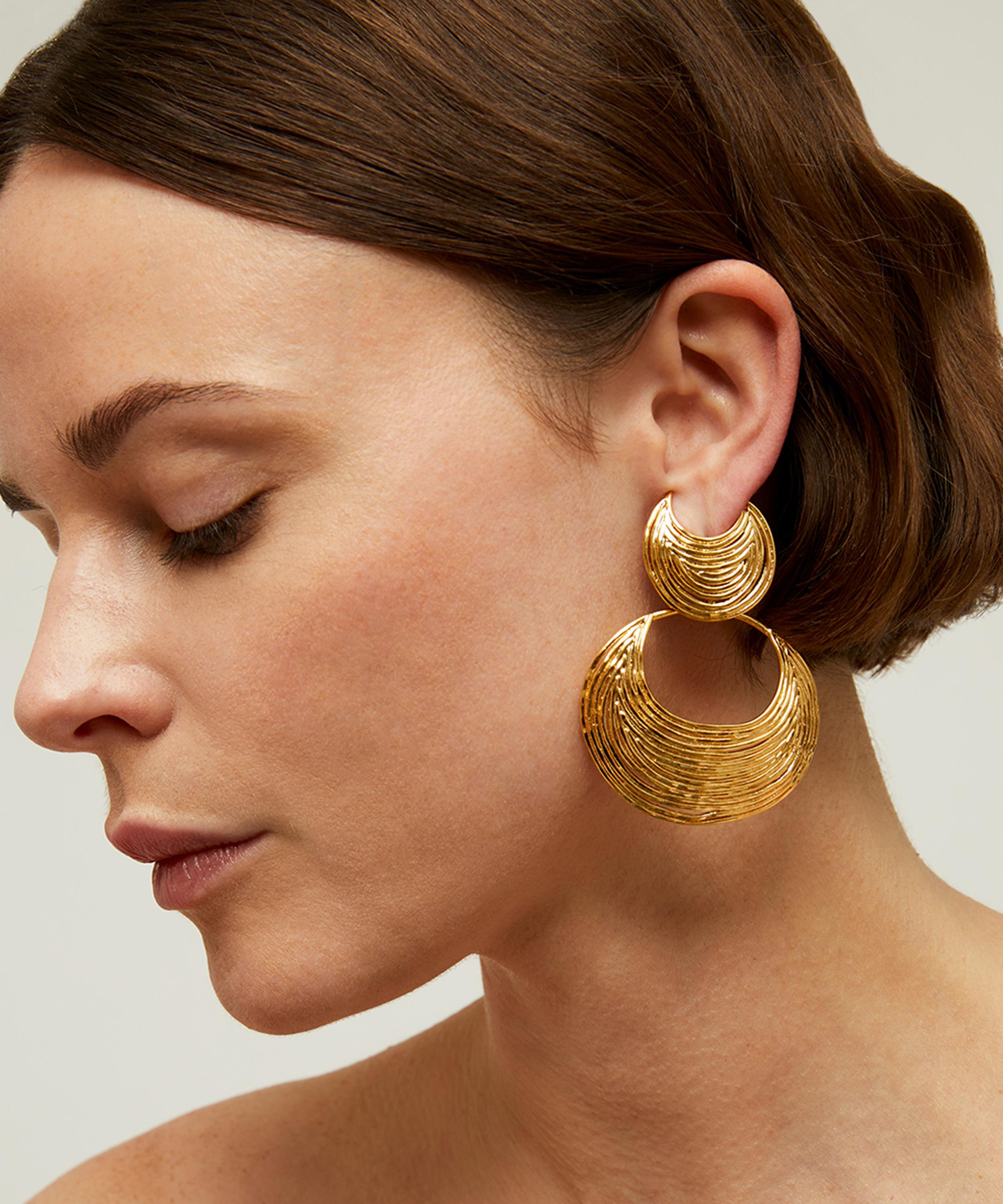 Gas Bijoux - Gold-Plated Luna Wave Drop Earrings image number 1