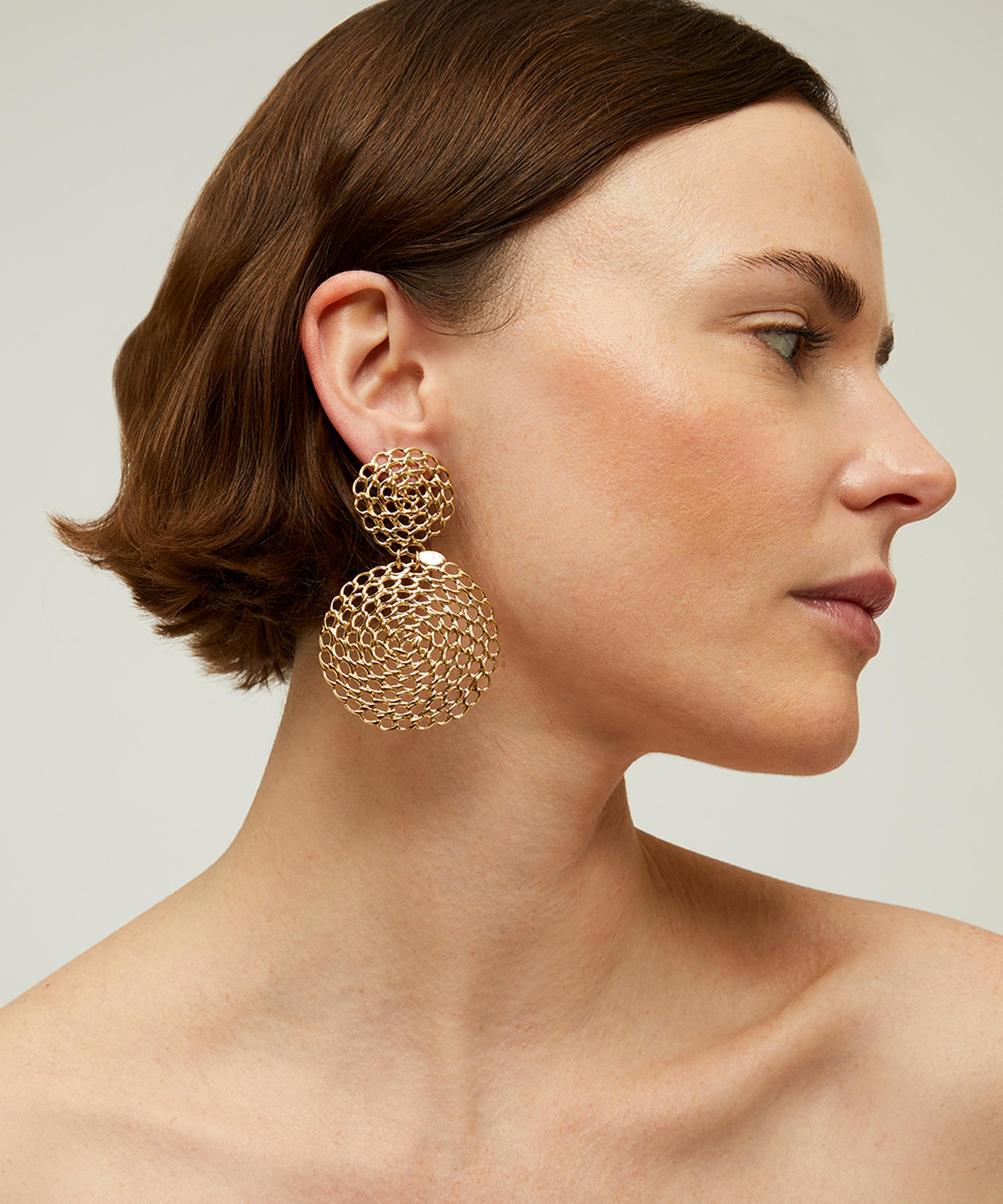 Gas Bijoux - Gold-Plated Onde Gourmette Drop Earrings image number 1