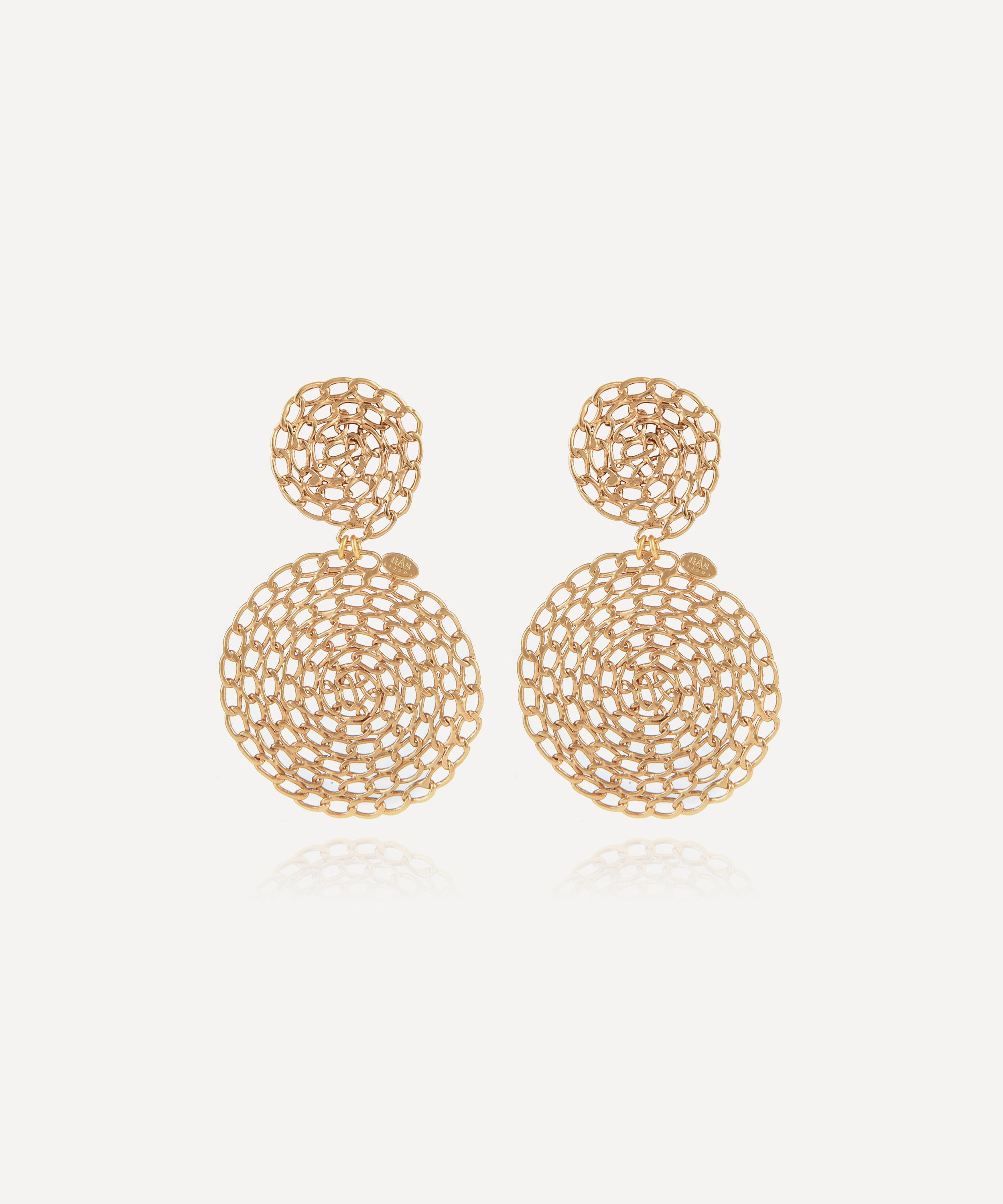 Gas Bijoux - Gold-Plated Onde Gourmette Drop Earrings image number 4