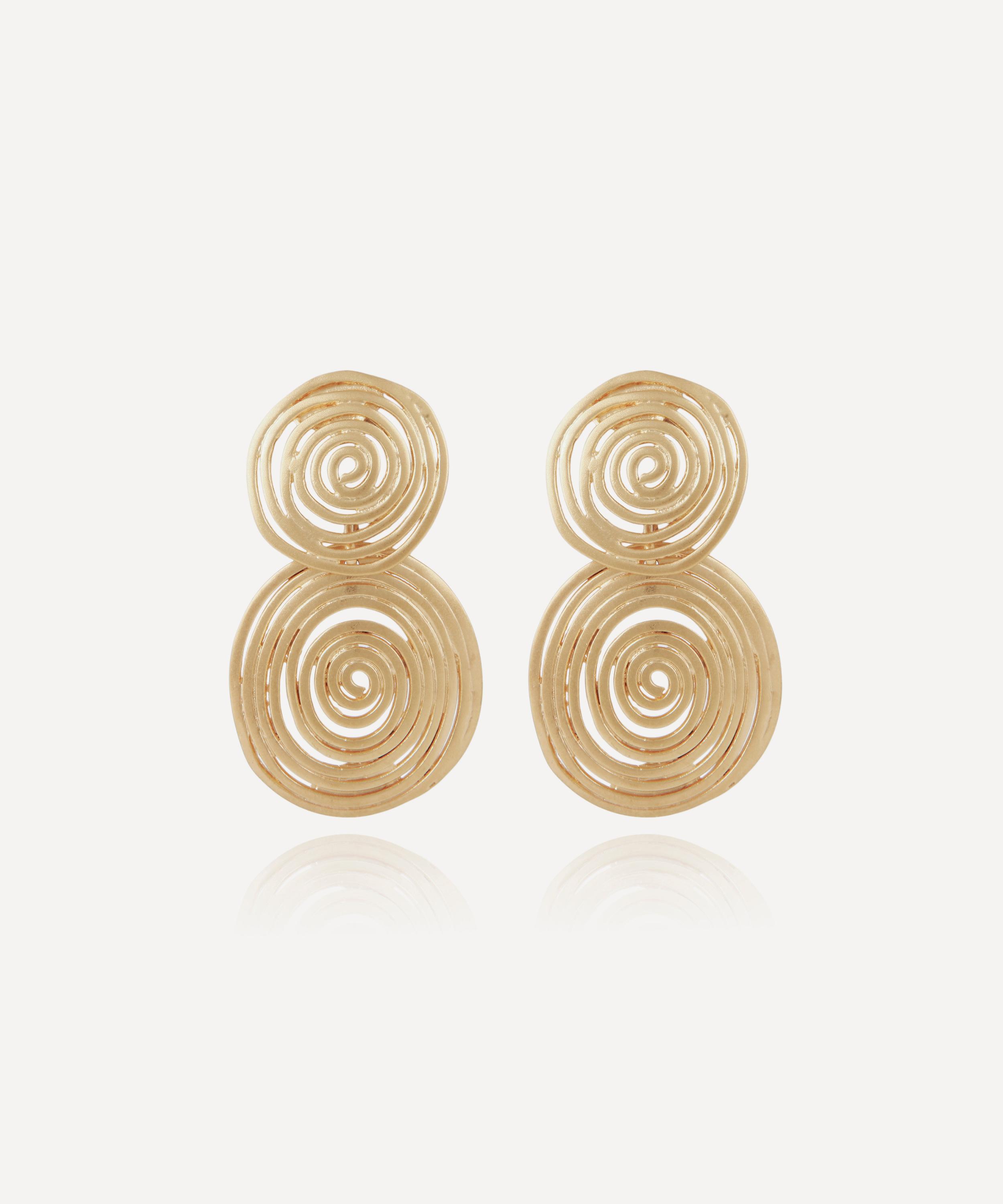 Gas Bijoux - Gold-Plated Wave Small Drop Earrings image number 0