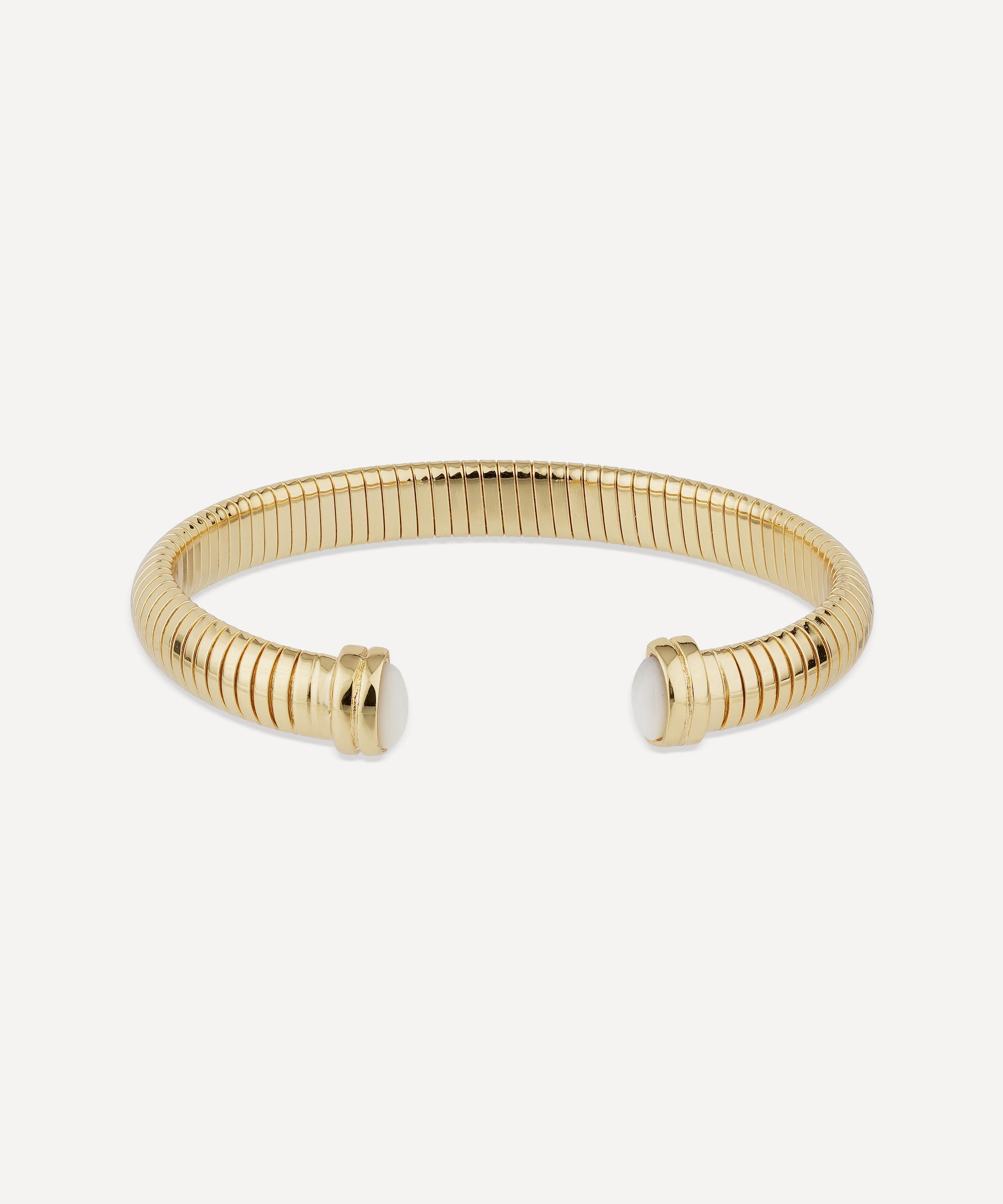 Gas Bijoux - Gold-Plated Antigone Mother of Pearl Bangle Bracelet image number 0