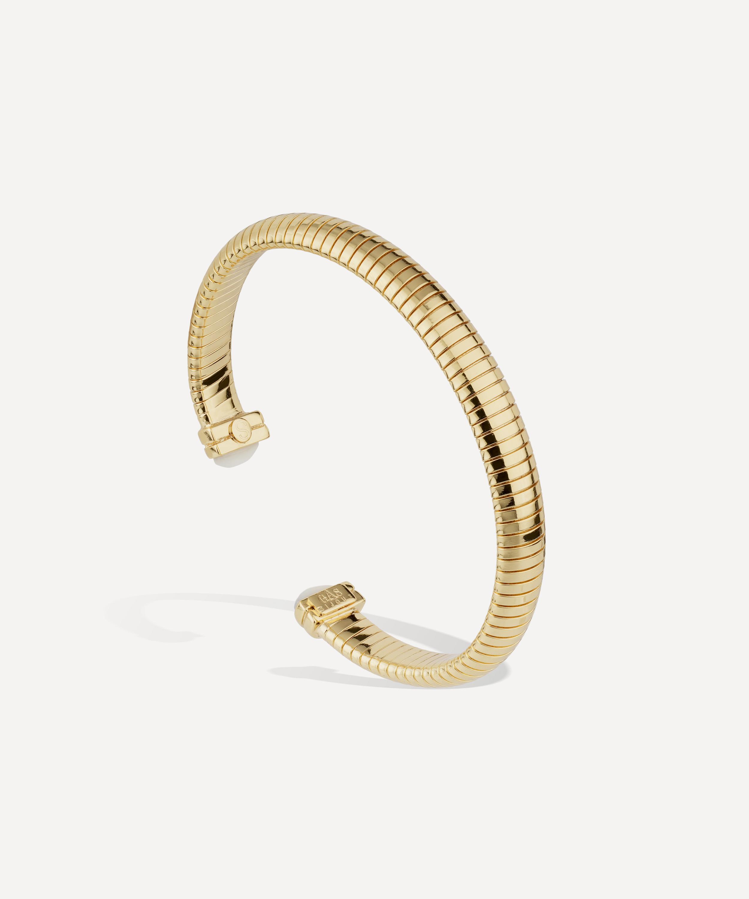 Gas Bijoux - Gold-Plated Antigone Mother of Pearl Bangle Bracelet image number 1
