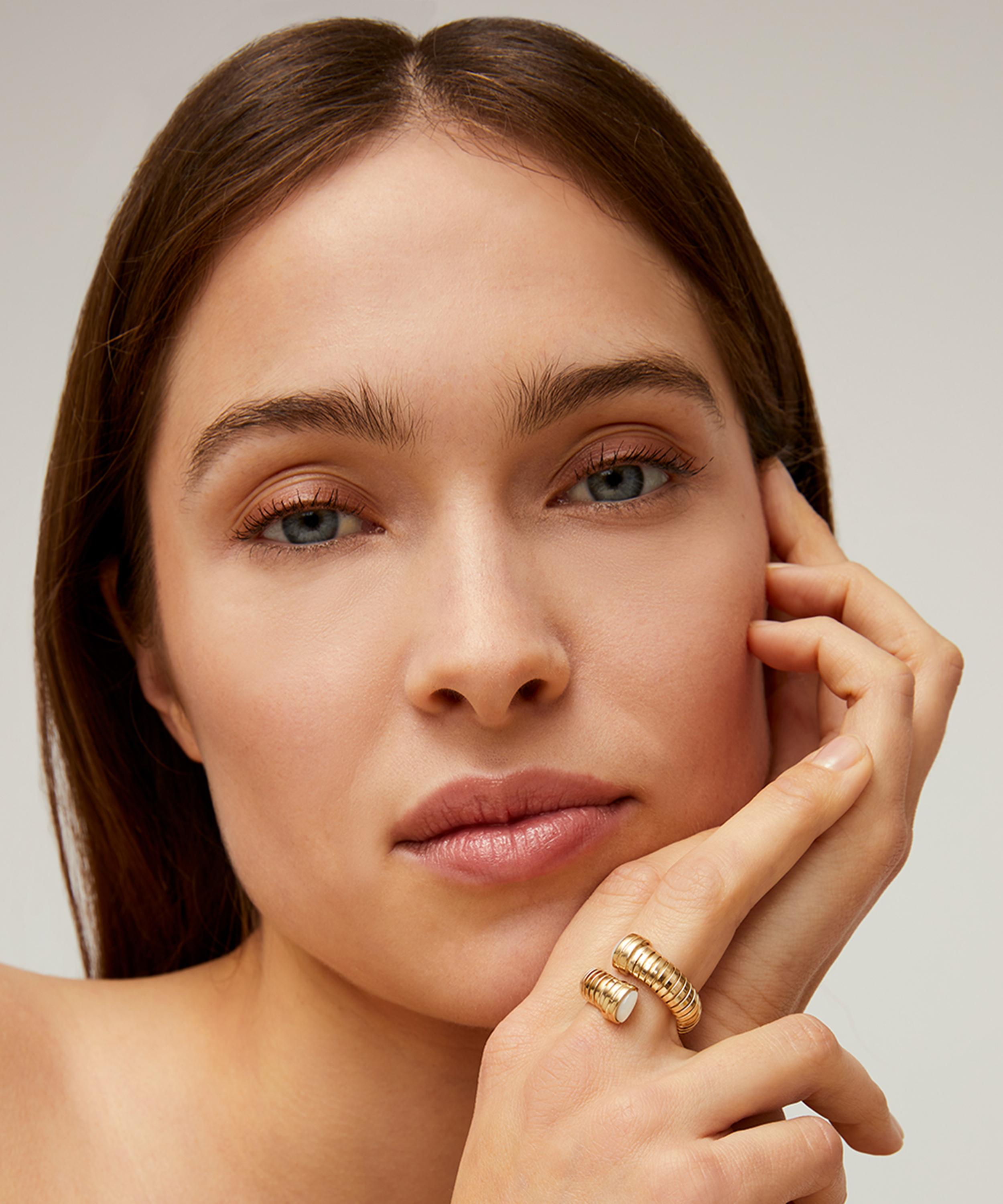 Gas Bijoux - Gold-Plated Antigone Mother of Pearl Ring image number 1