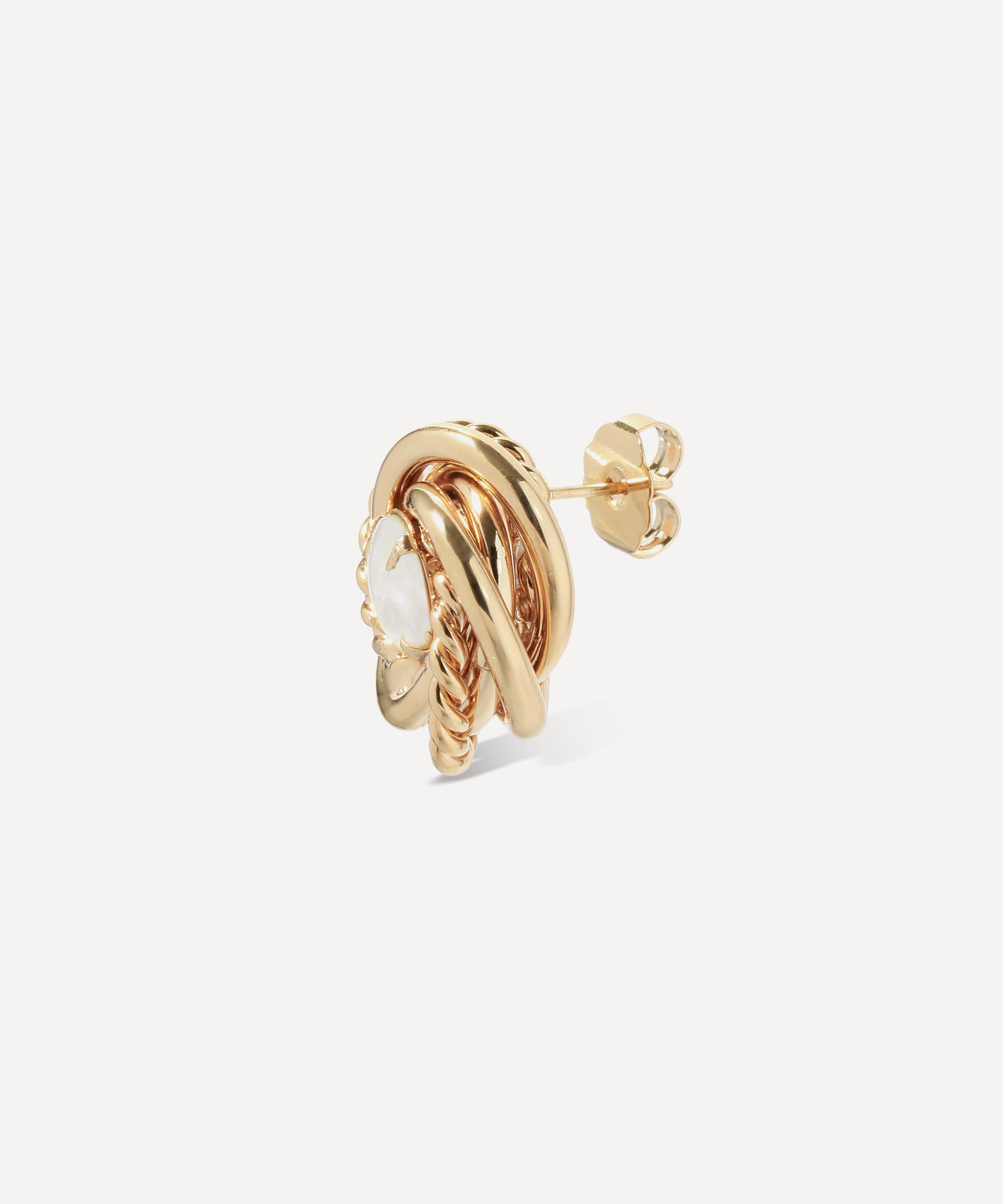 Gas Bijoux - Gold-Plated Atika Mother of Pearl Stud Earrings image number 2