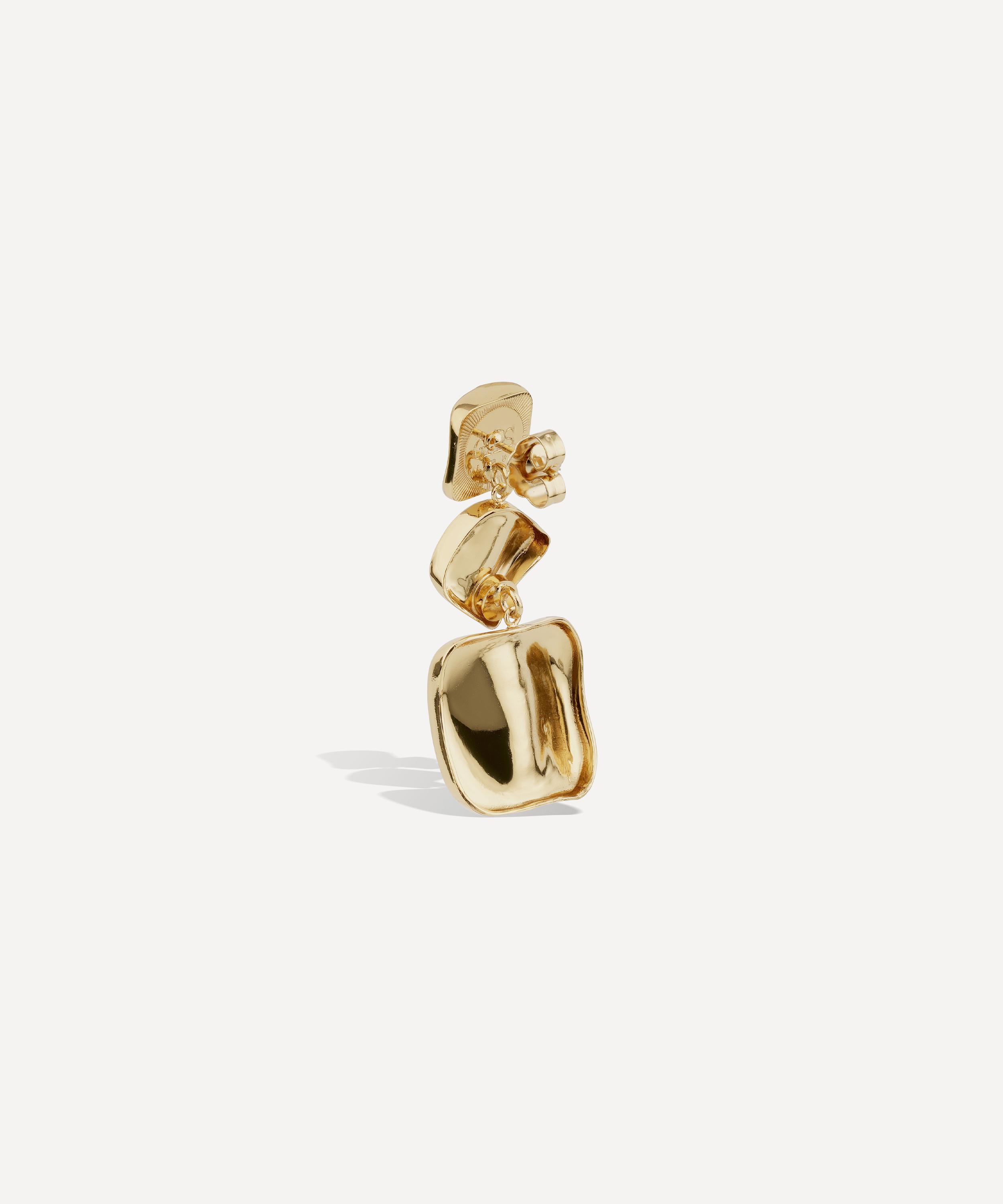 Gas Bijoux - Gold-Plated Large Square Drop Earrings image number 2