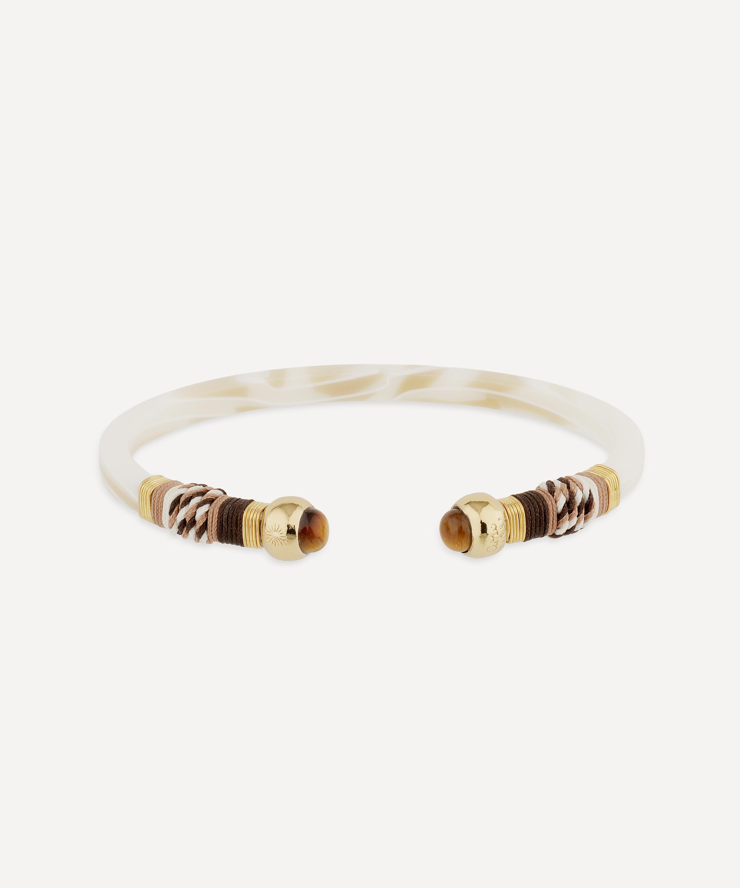 Gas Bijoux - Gold-Plated Sari Ivory Acetate Bangle Bracelet image number 0