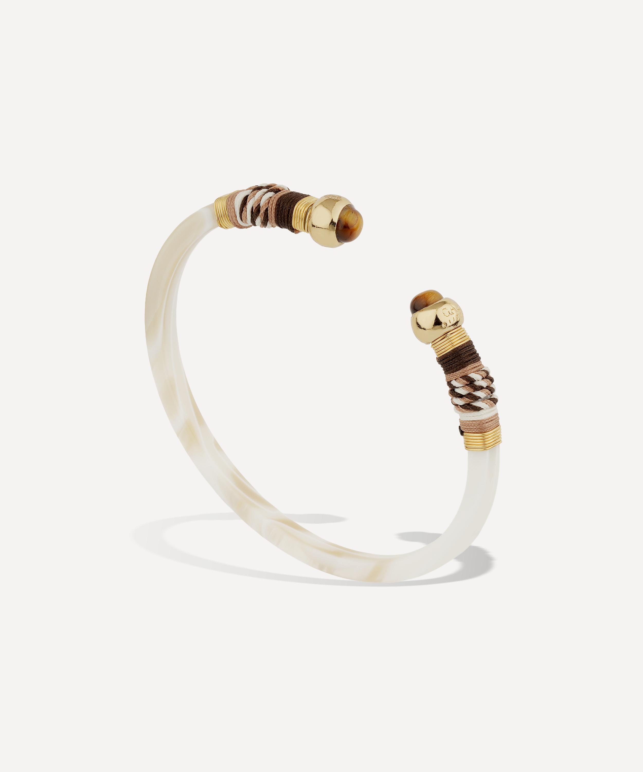 Gas Bijoux - Gold-Plated Sari Ivory Acetate Bangle Bracelet image number 1