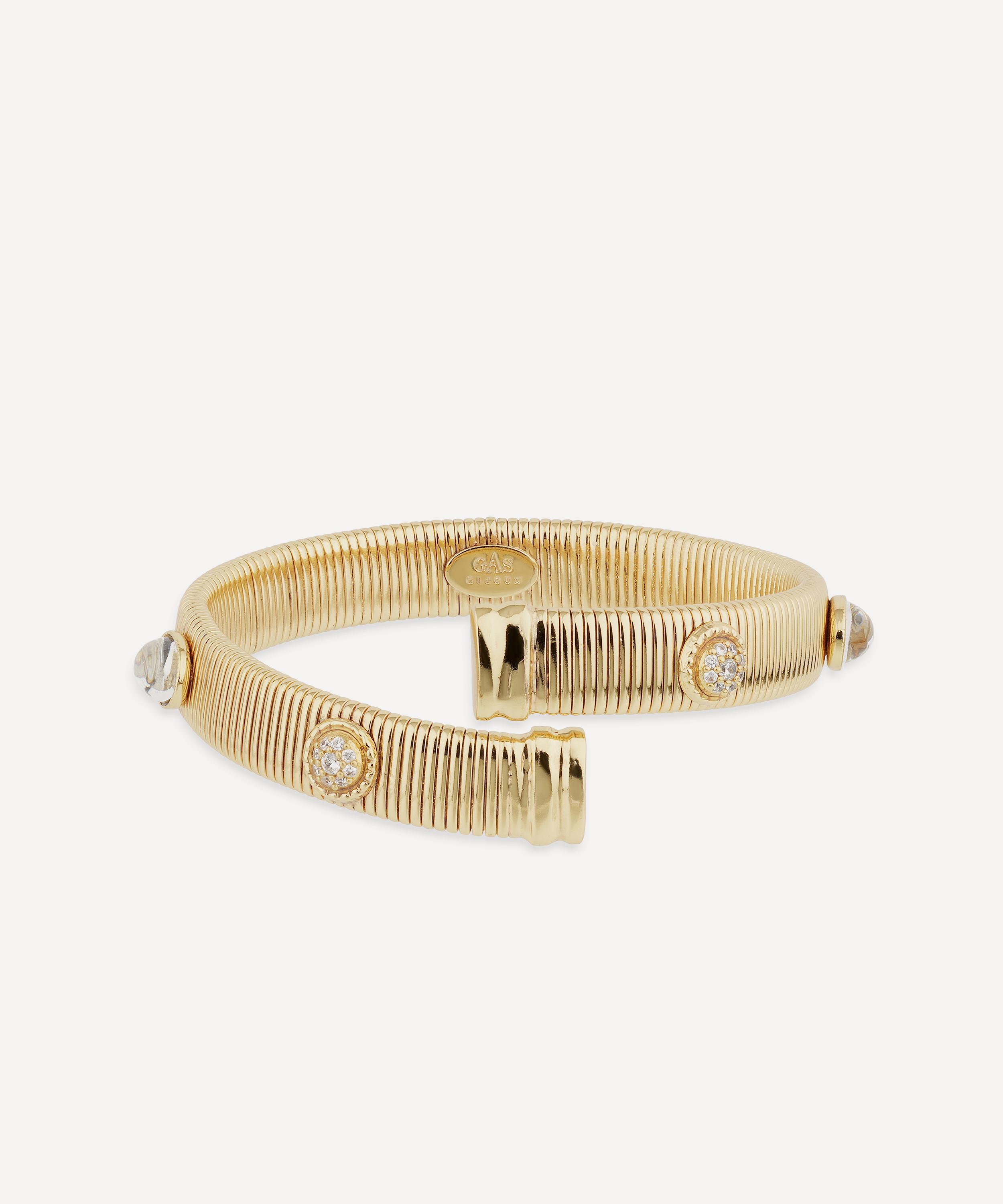 Gas Bijoux - Gold-Plated Starlette Rock Crystal Bangle Bracelet image number 0