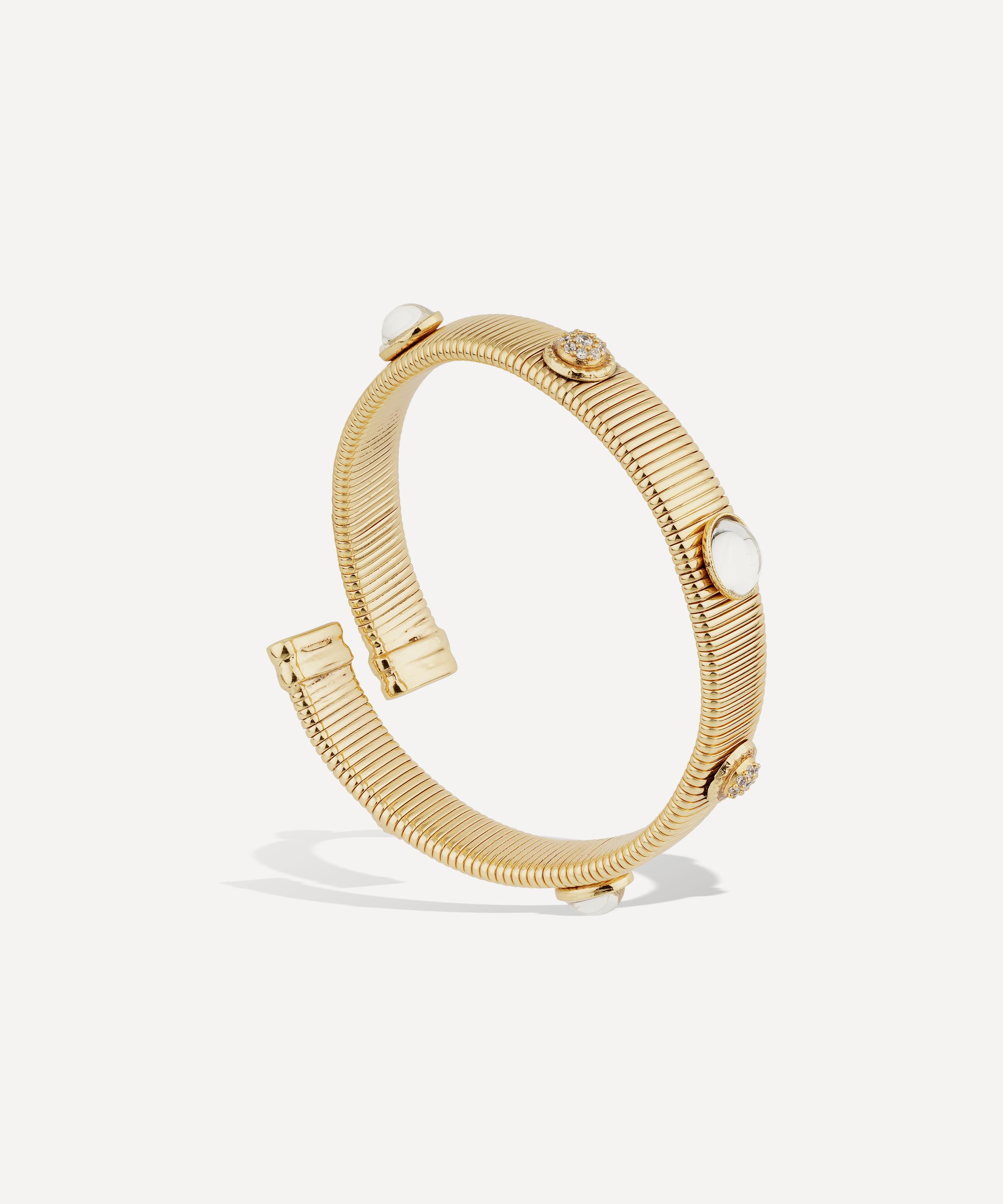 Gas Bijoux - Gold-Plated Starlette Rock Crystal Bangle Bracelet image number 1