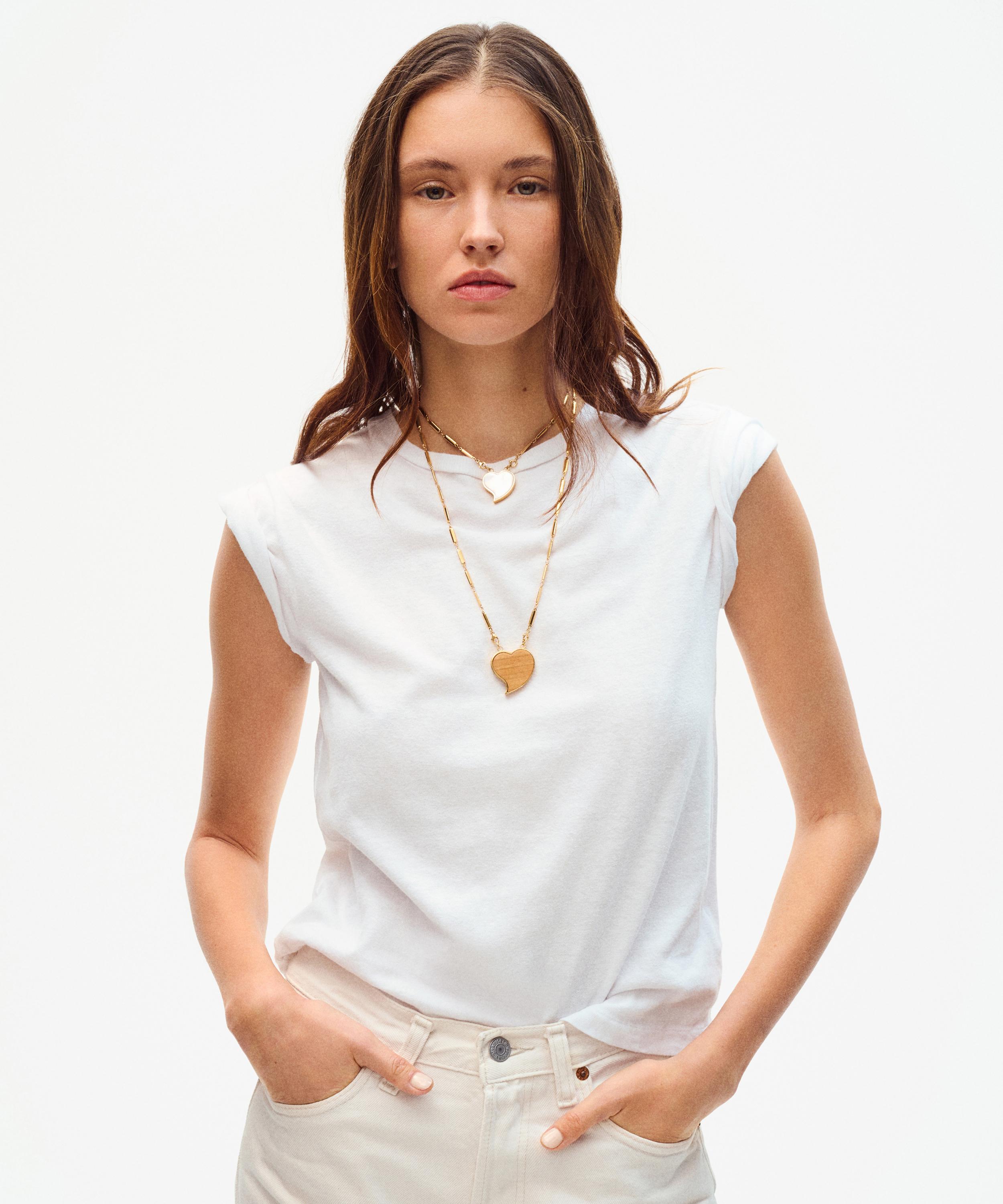 Gas Bijoux - Gold-Plated Mirage Mother of Pearl Pendant Necklace image number 1