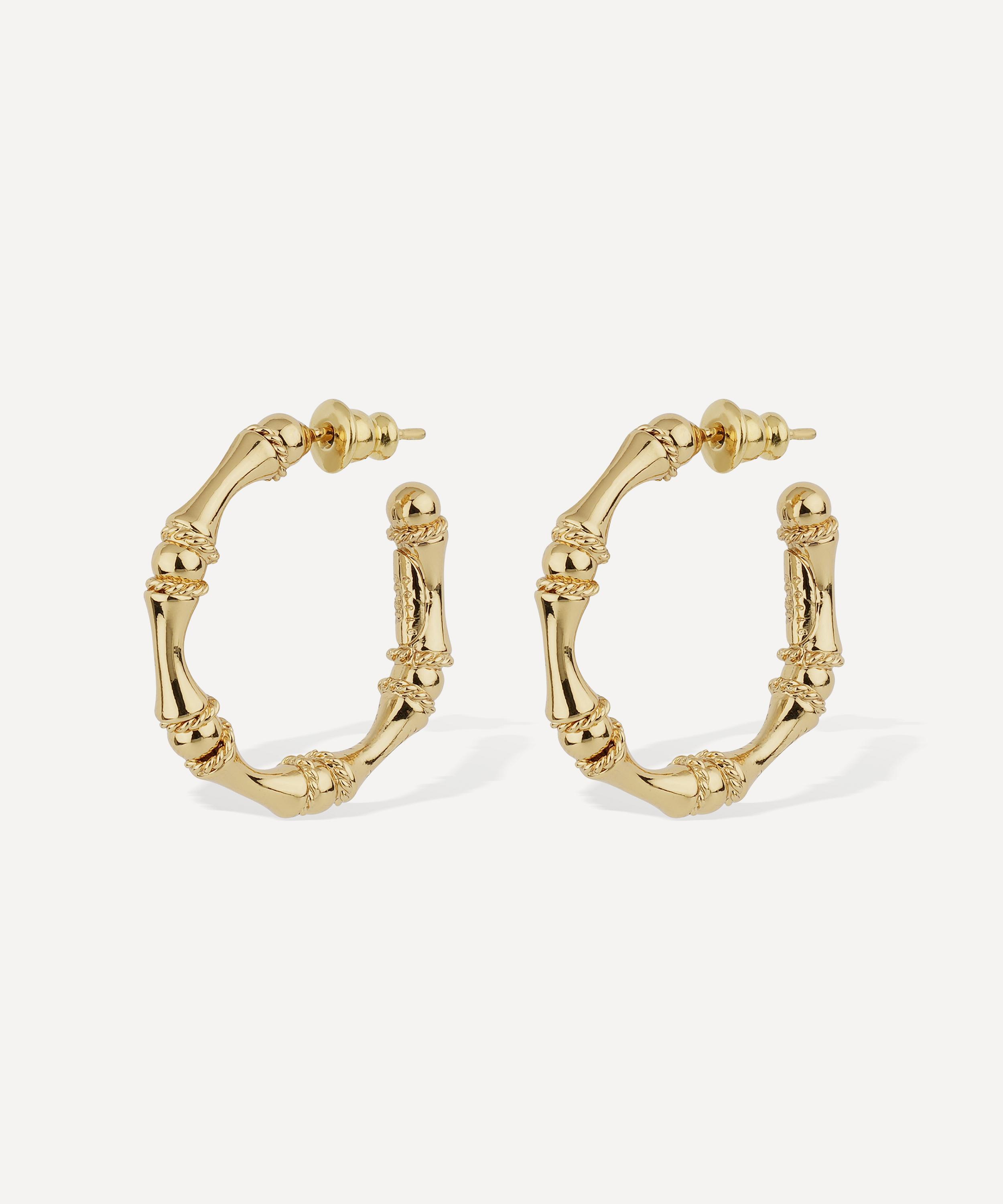 Gas Bijoux - Gold-Plated Mini Bambou Hoop Earrings image number 0