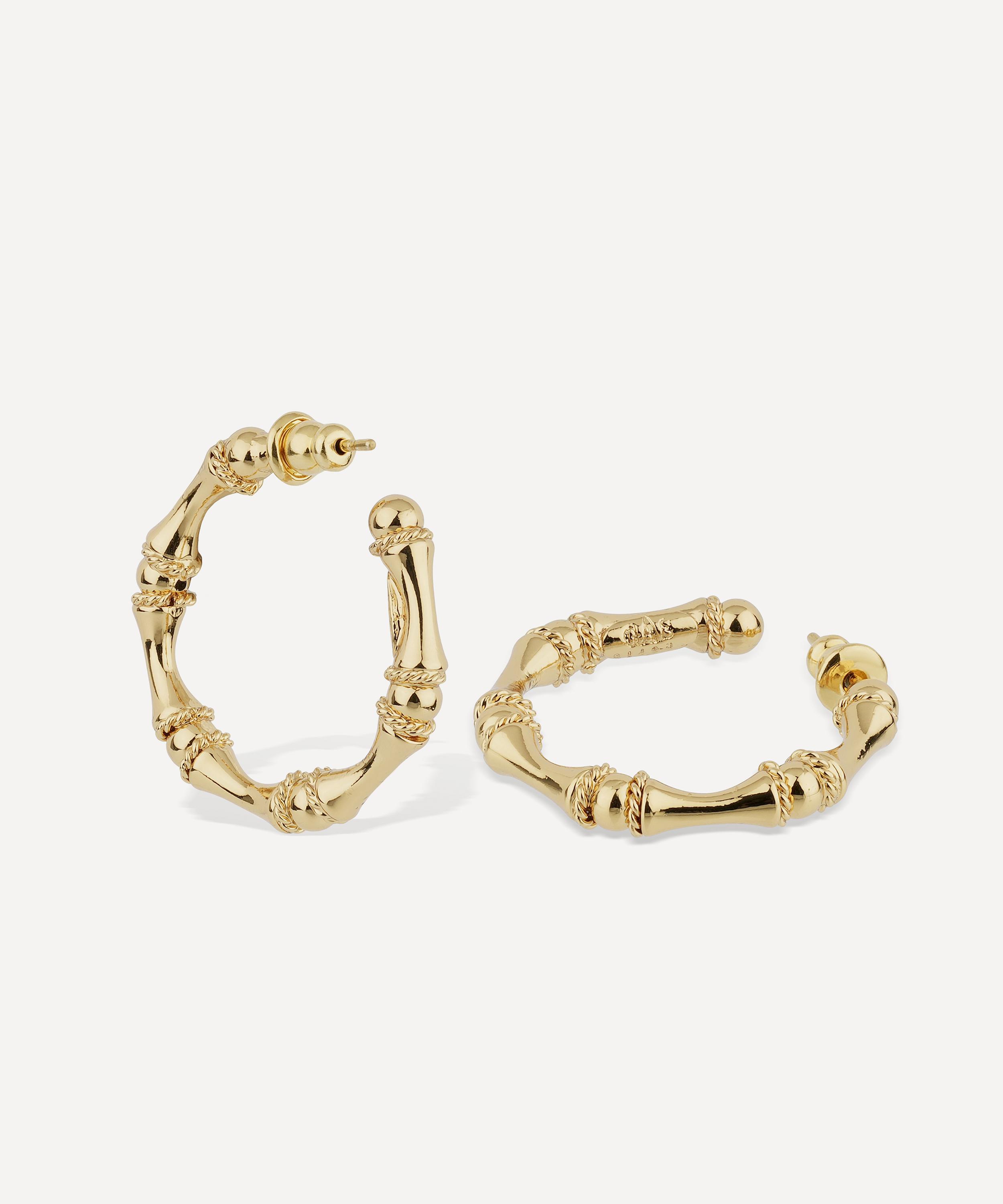 Gas Bijoux - Gold-Plated Mini Bambou Hoop Earrings image number 2