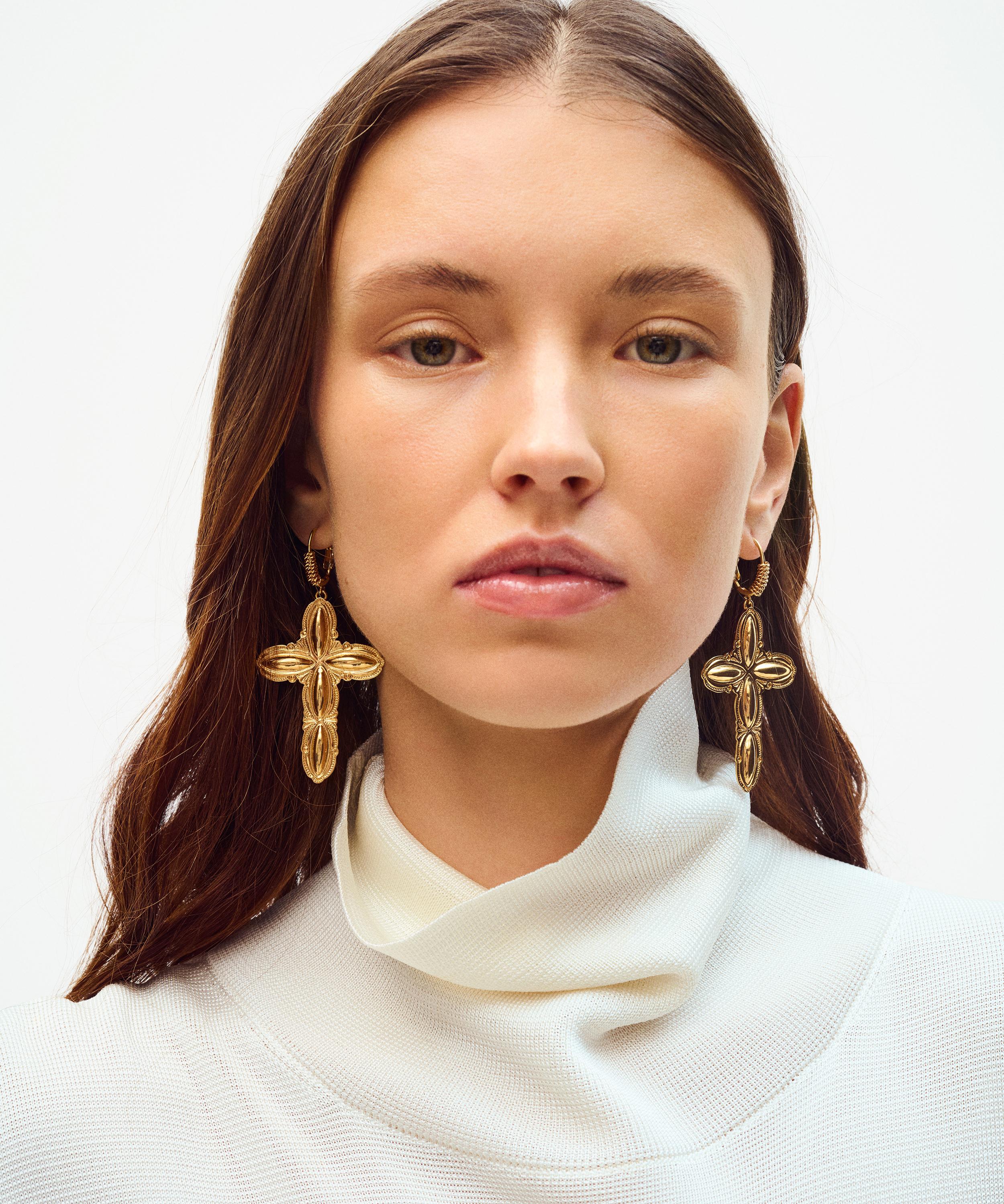 Gas Bijoux - Gold-Plated Tao Pax Drop Earrings image number 1