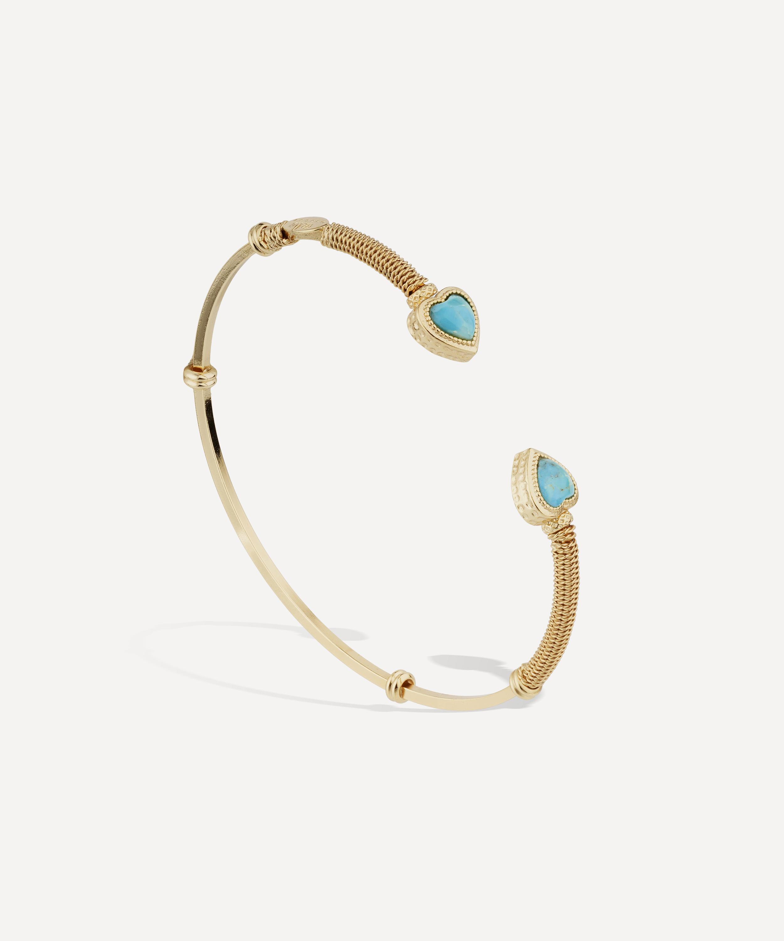 Gas Bijoux - Gold-Plated Duality Amore Turquoise Bangle Bracelet image number 1