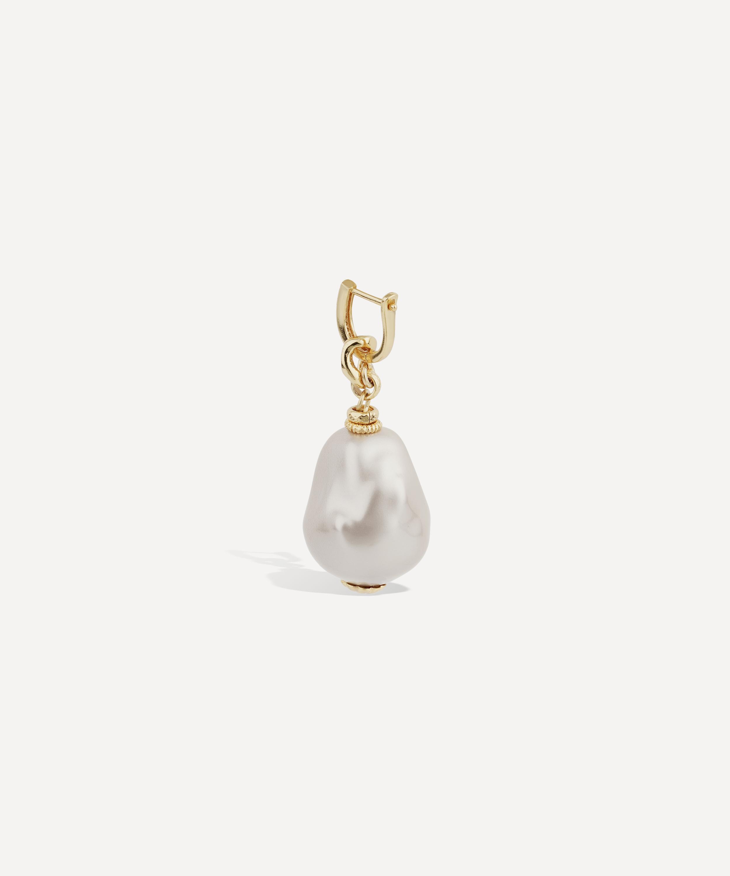 Gas Bijoux - Gold-Plated Small Hina Biwa Drop Earrings image number 1