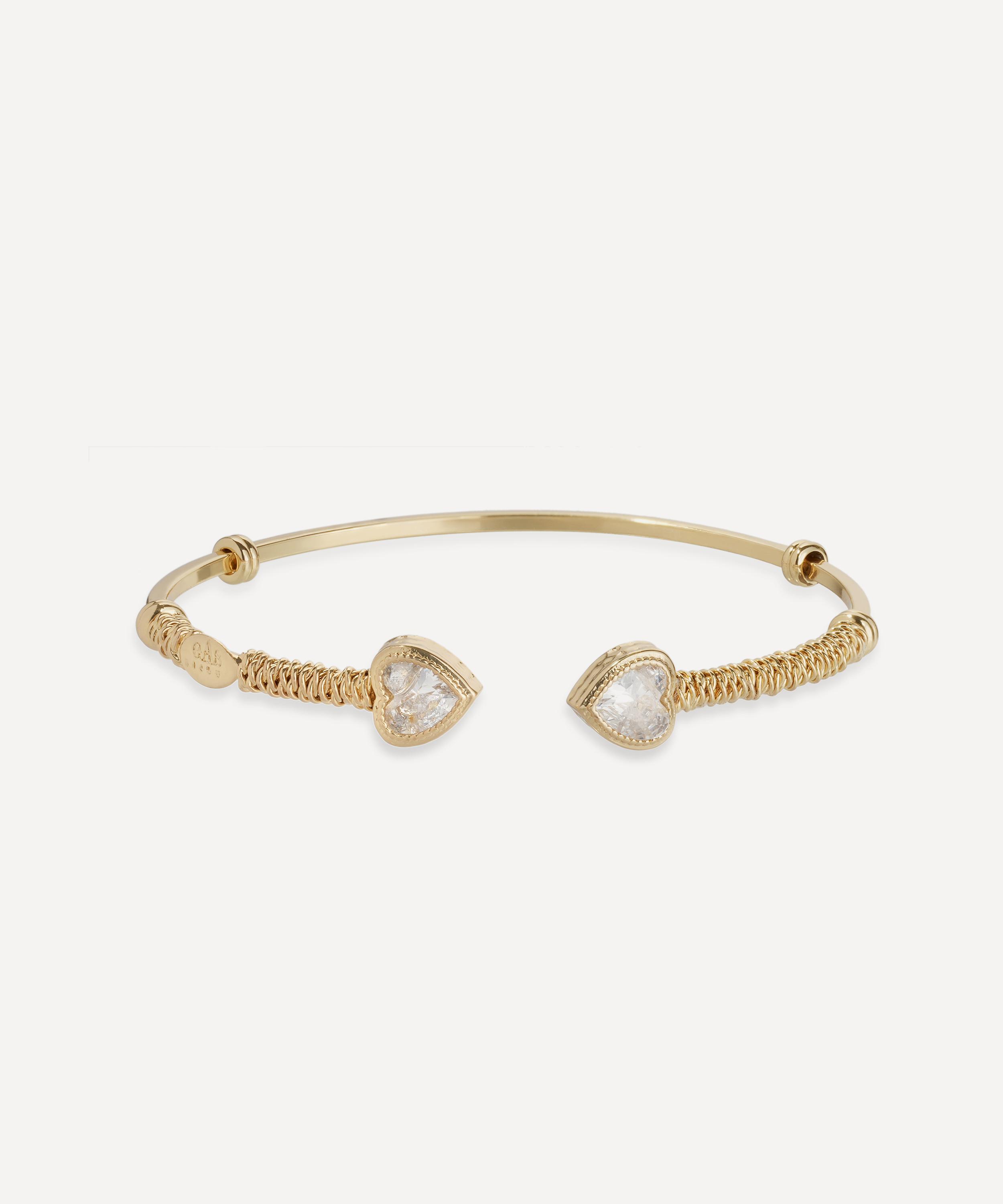 Gas Bijoux - Gold-Plated Duality Amore Rhinestone Bangle Bracelet image number 0