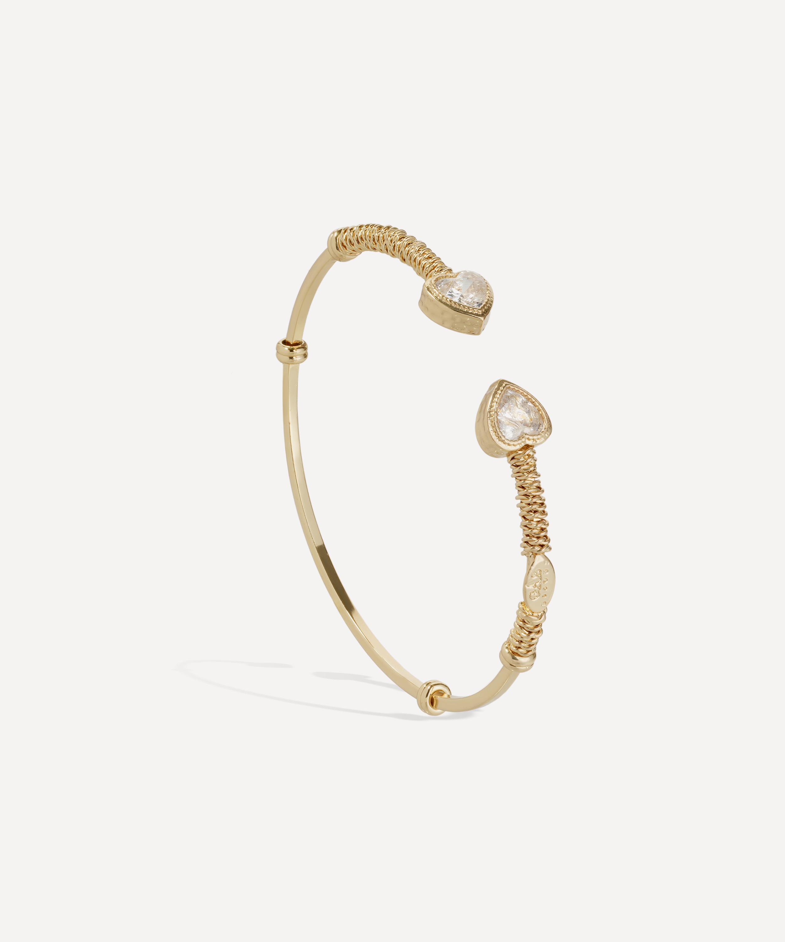 Gas Bijoux - Gold-Plated Duality Amore Rhinestone Bangle Bracelet image number 1