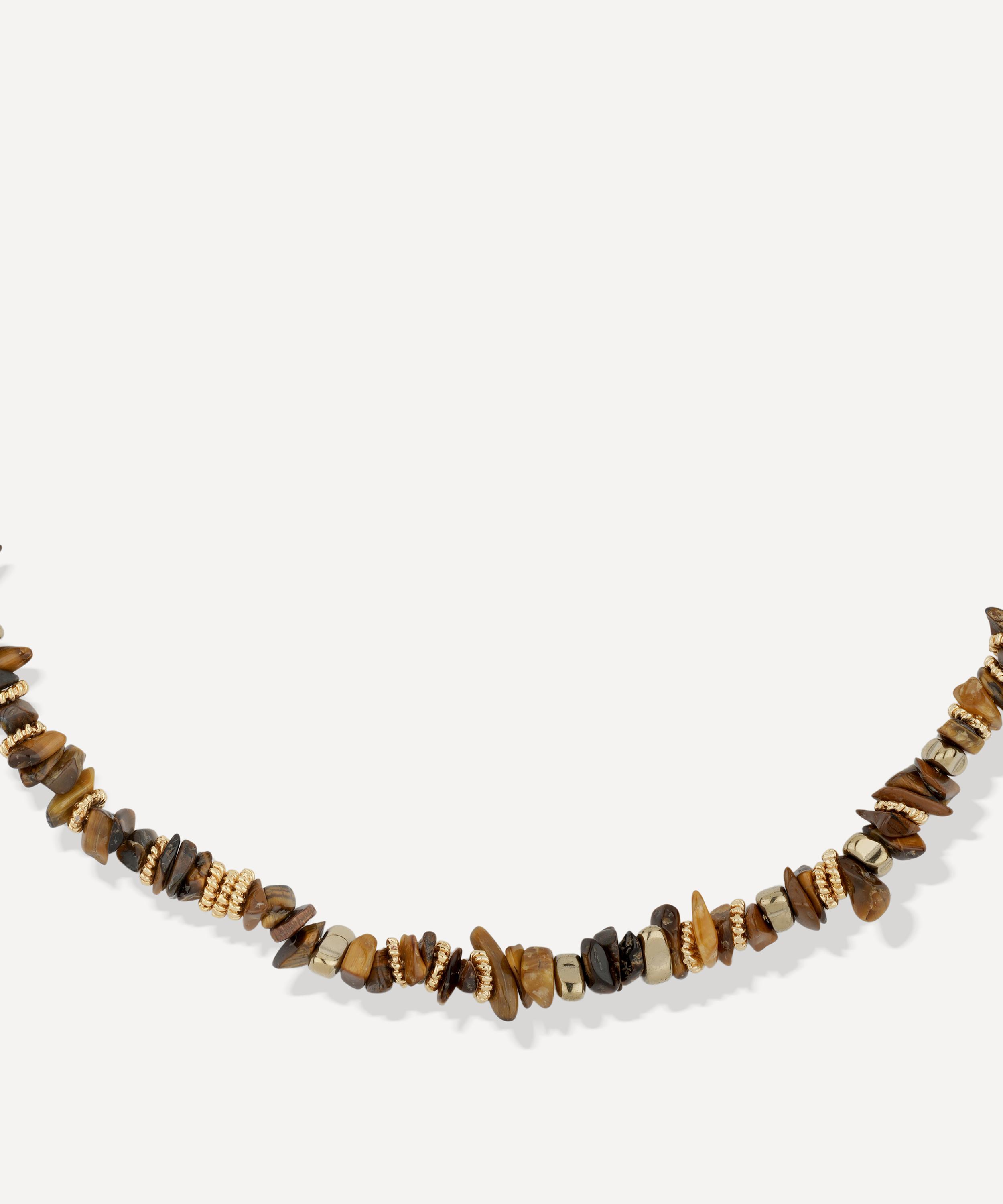 Gas Bijoux - Gold-Plated Mini Aloha Tiger's Eye Bead Necklace image number 0