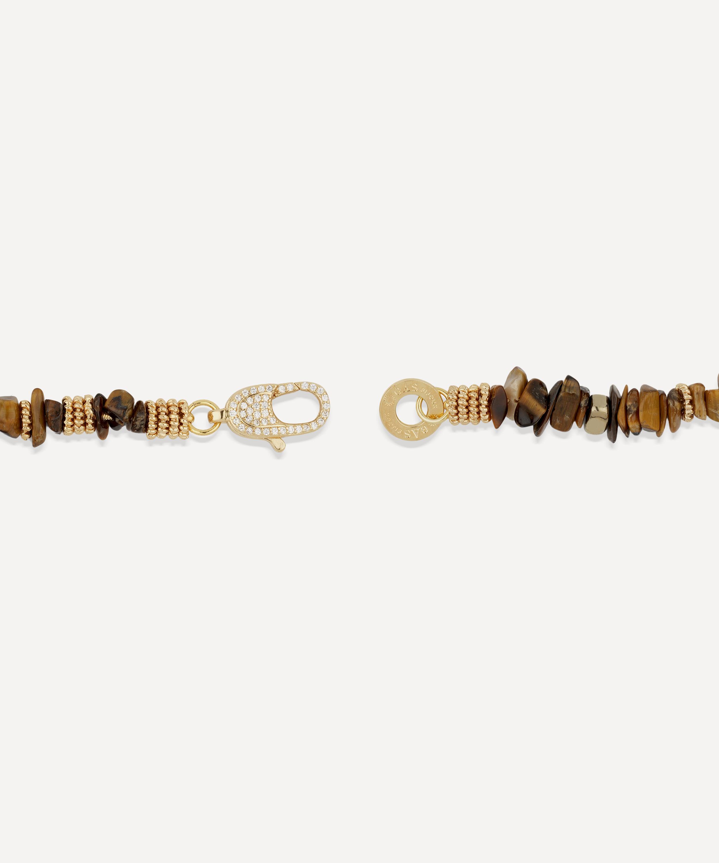 Gas Bijoux - Gold-Plated Mini Aloha Tiger's Eye Bead Necklace image number 2