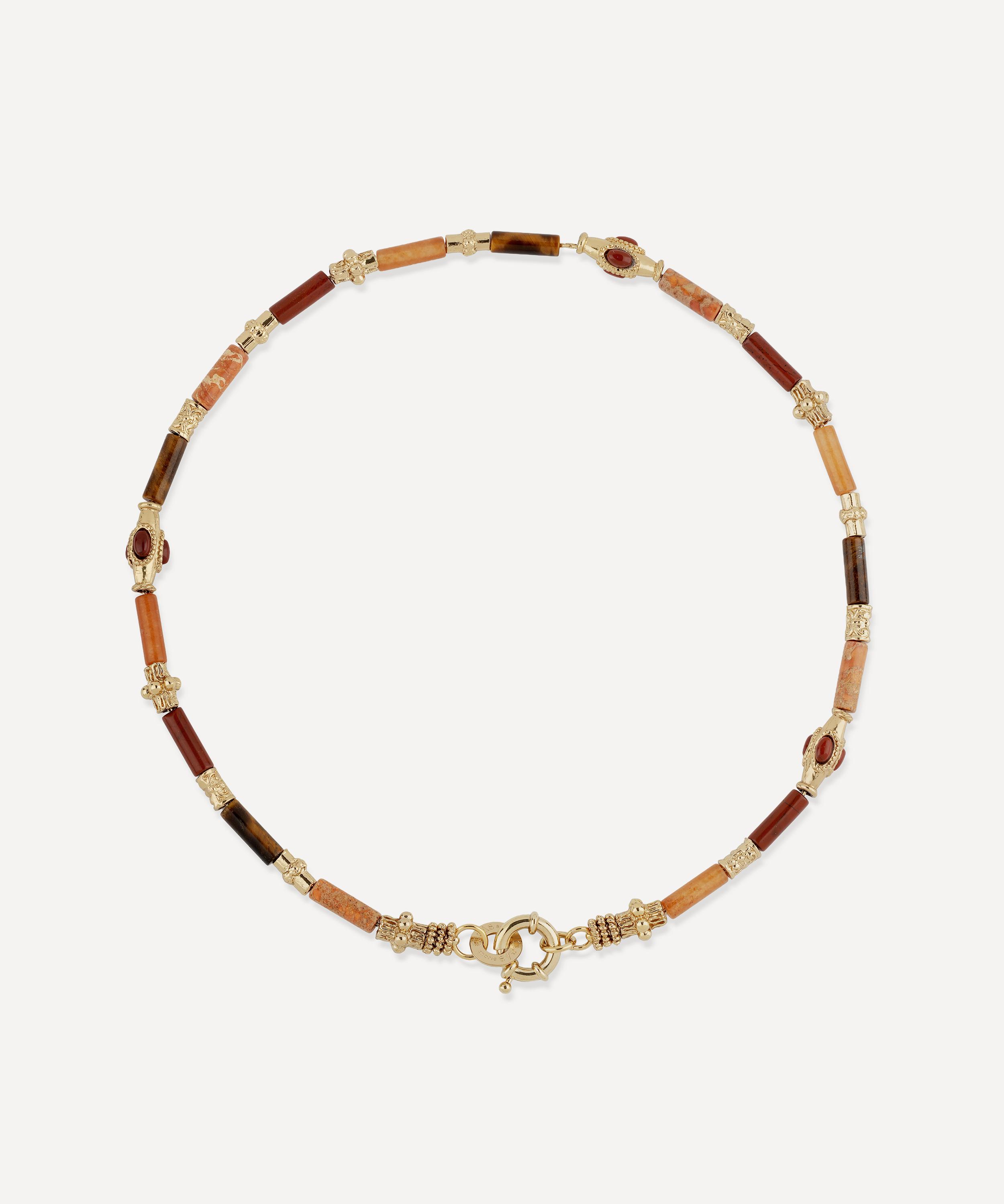 Gas Bijoux - Gold-Plated Kali Brown Bead Necklace image number 0