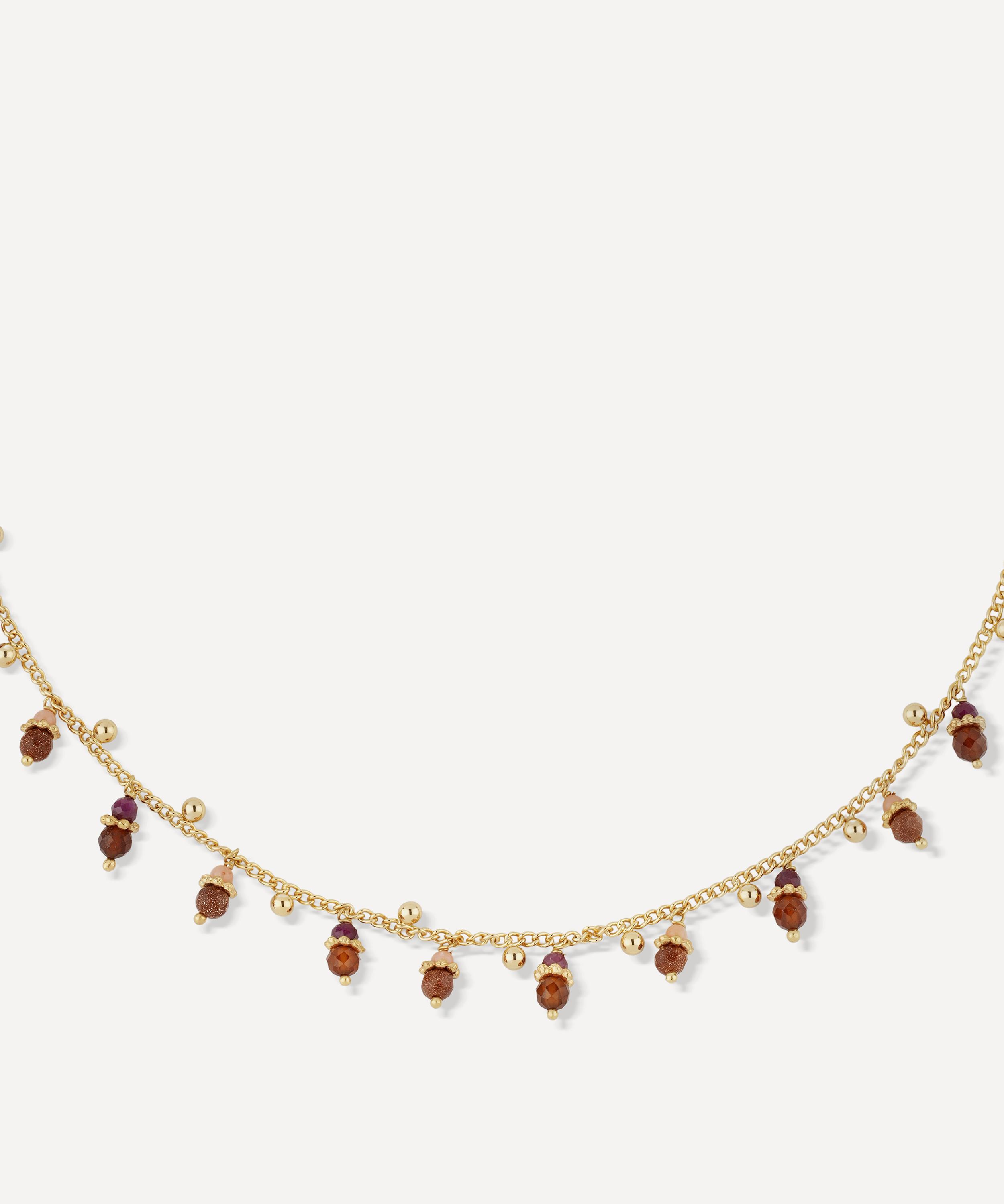 Gas Bijoux - Gold-Plated Tangerine Bead Necklace image number 2
