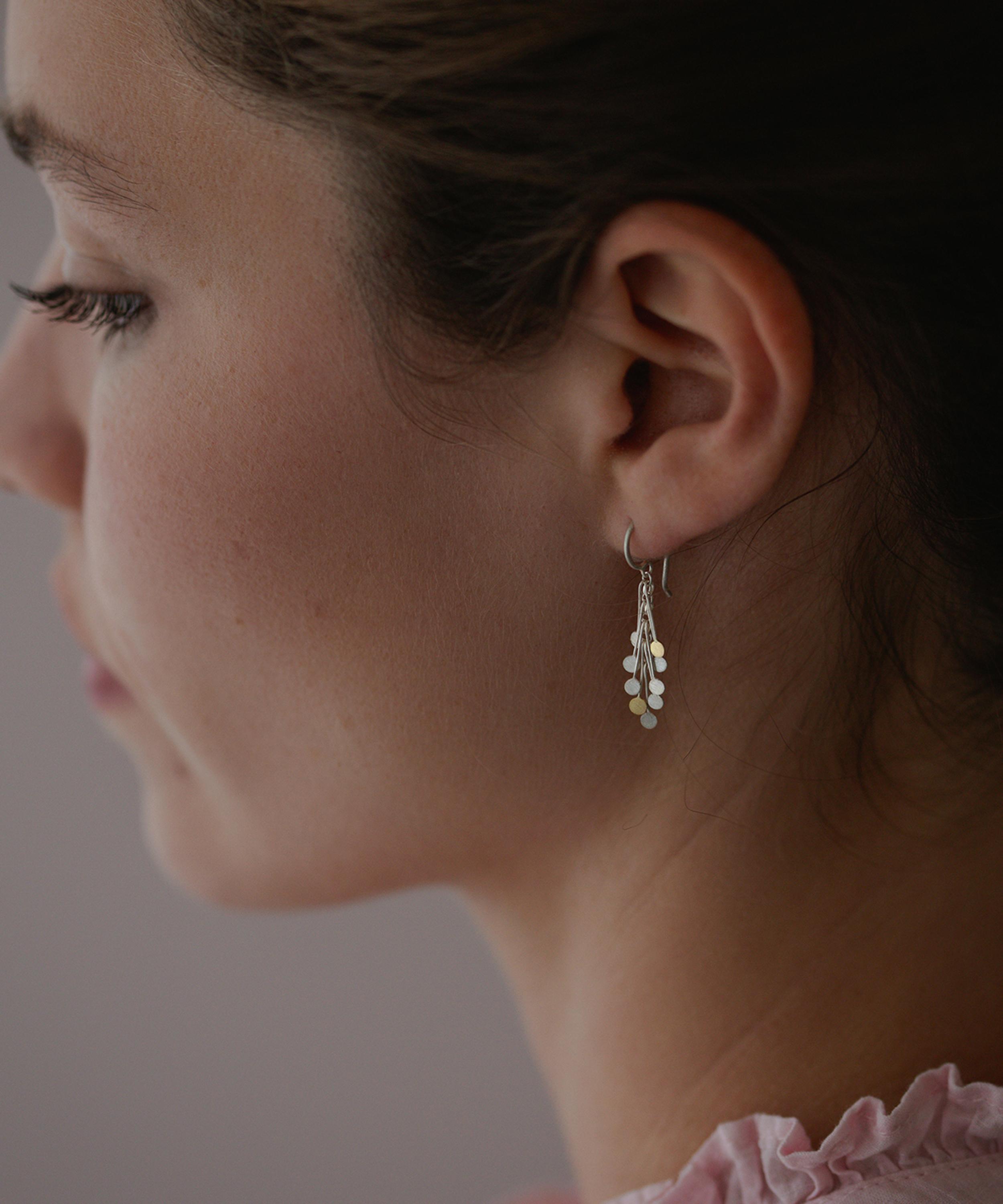 Sia Taylor - Sterling Silver and 18ct Gold Dot Earrings image number 1
