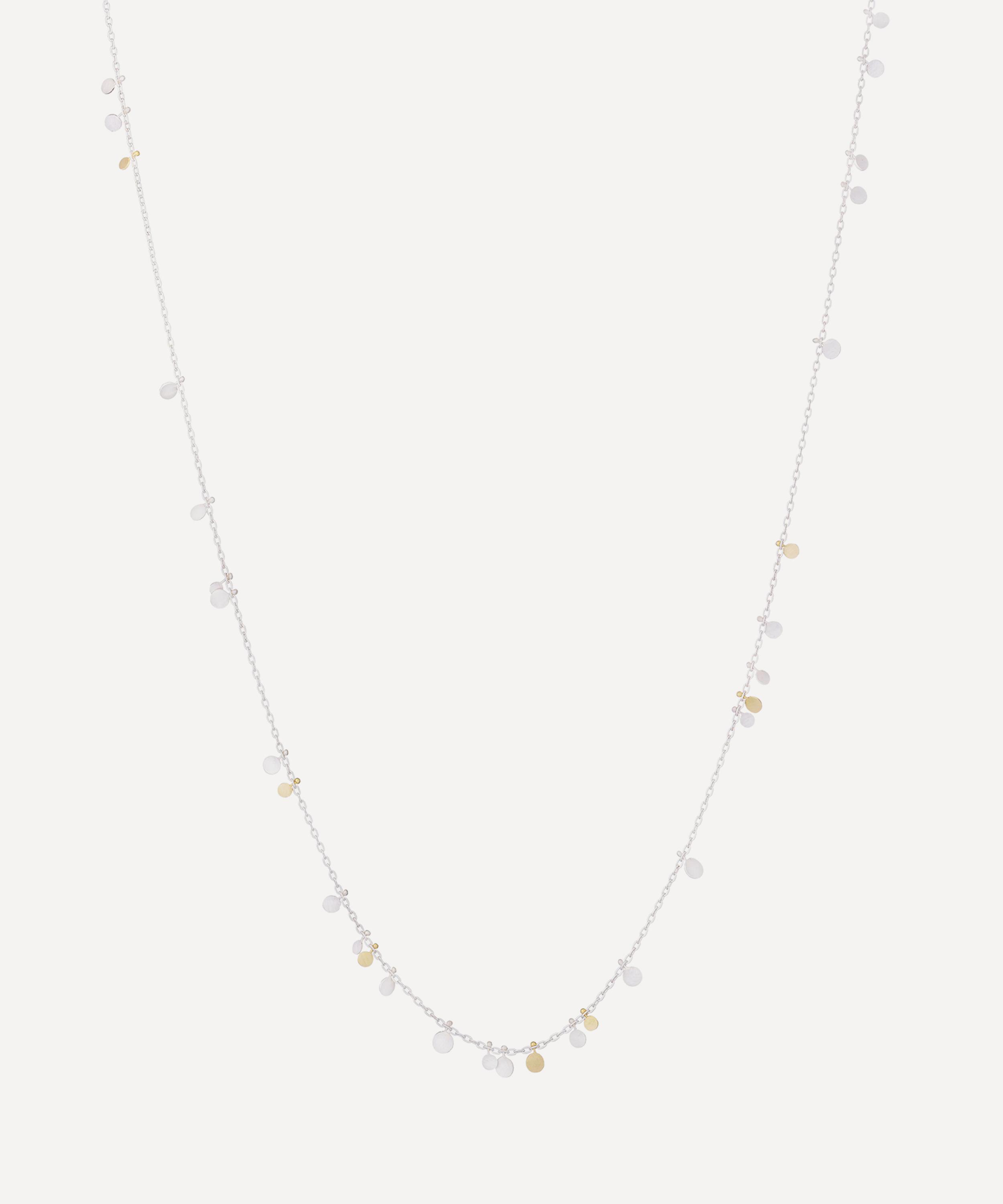 Sia Taylor - Sterling Silver and 18ct Gold Long Simple Random Dots Necklace image number 0