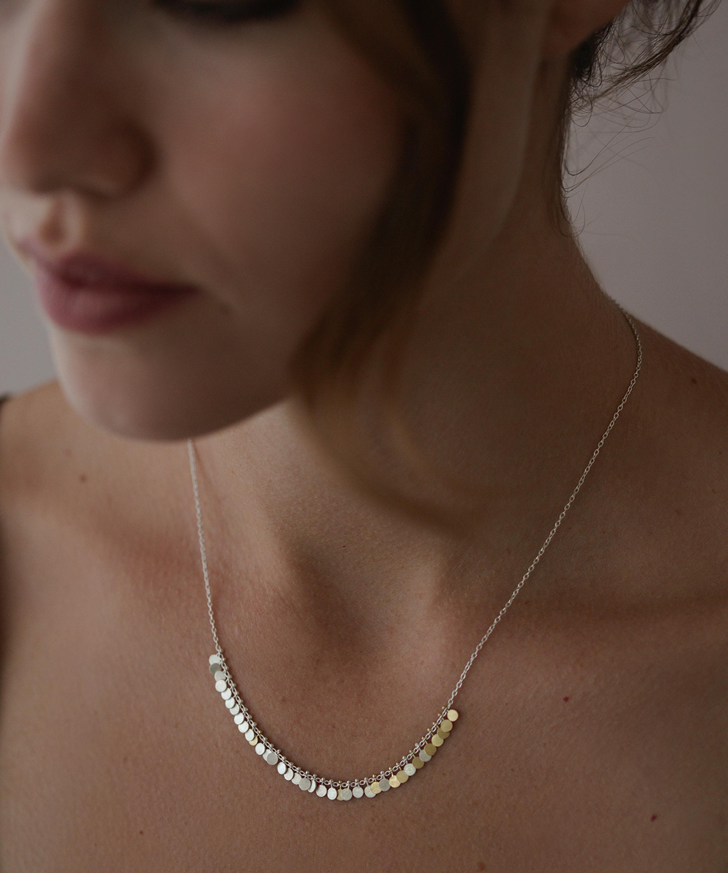 Sia Taylor - Sterling Silver and 18ct Gold Tiny Dots Necklace image number 1