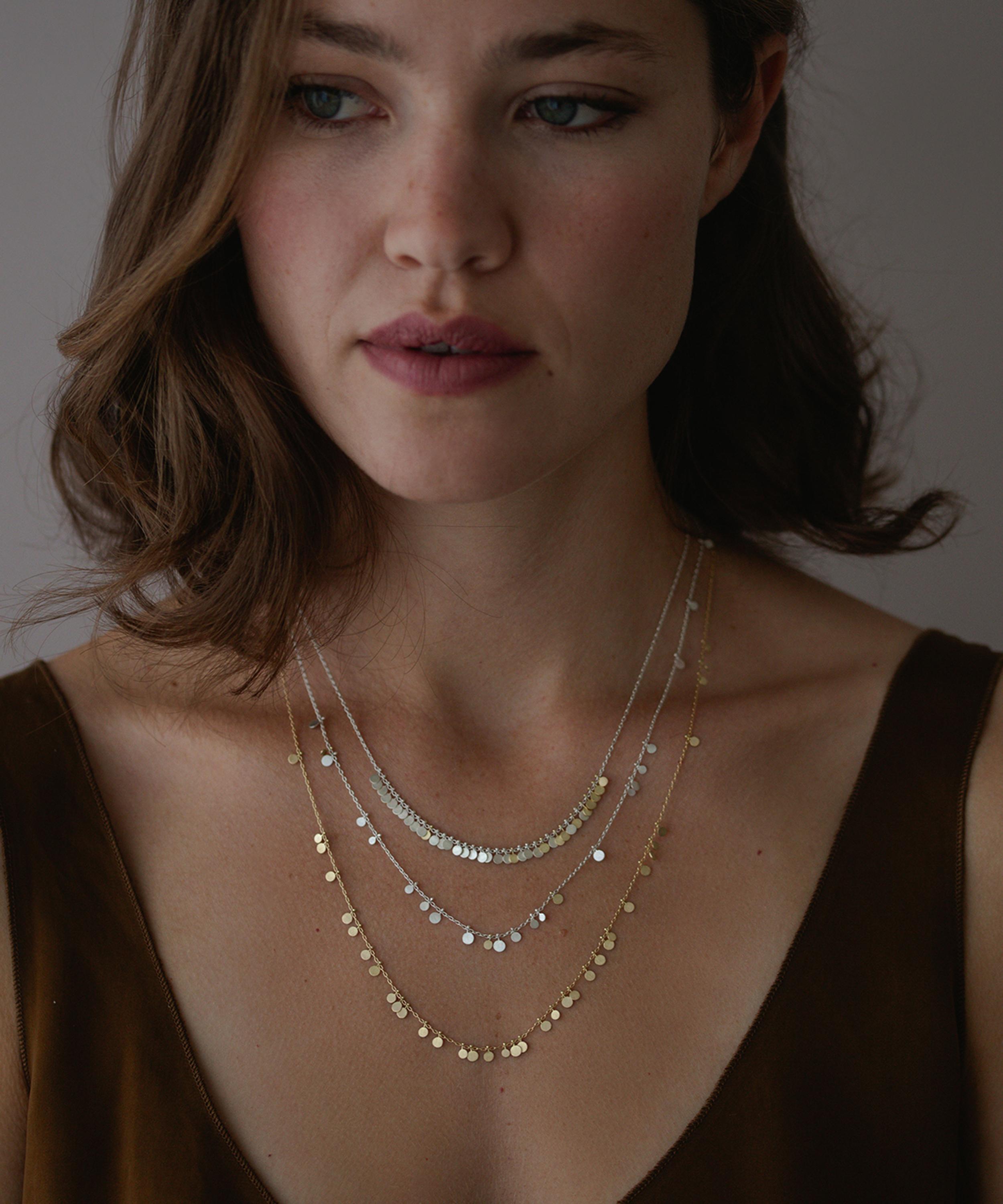 Sia Taylor - Sterling Silver and 18ct Gold Simple Random Dots Necklace image number 2