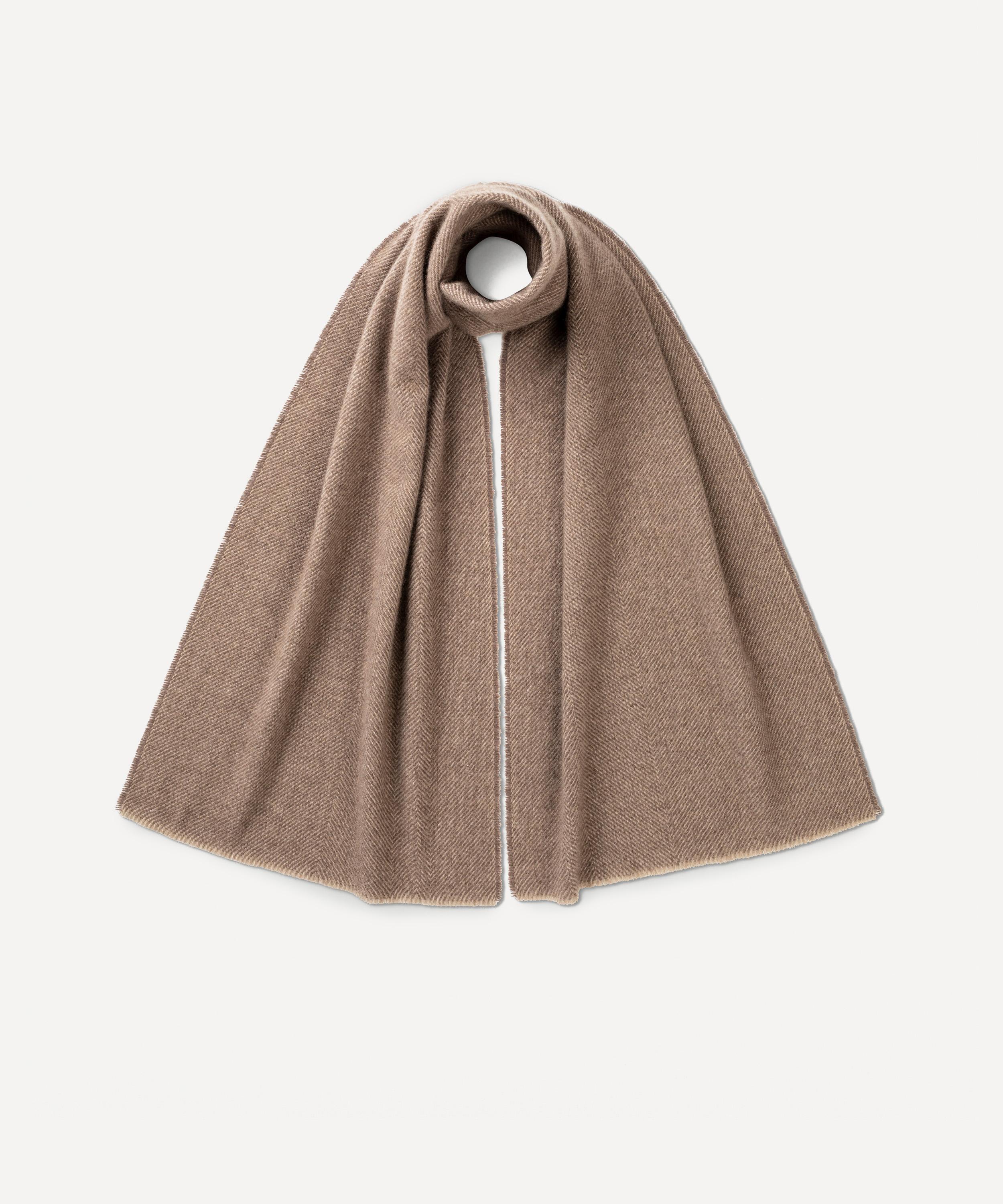 Johnstons of Elgin - Mountain Twill Sand Cashmere Scarf&nbsp; image number 0