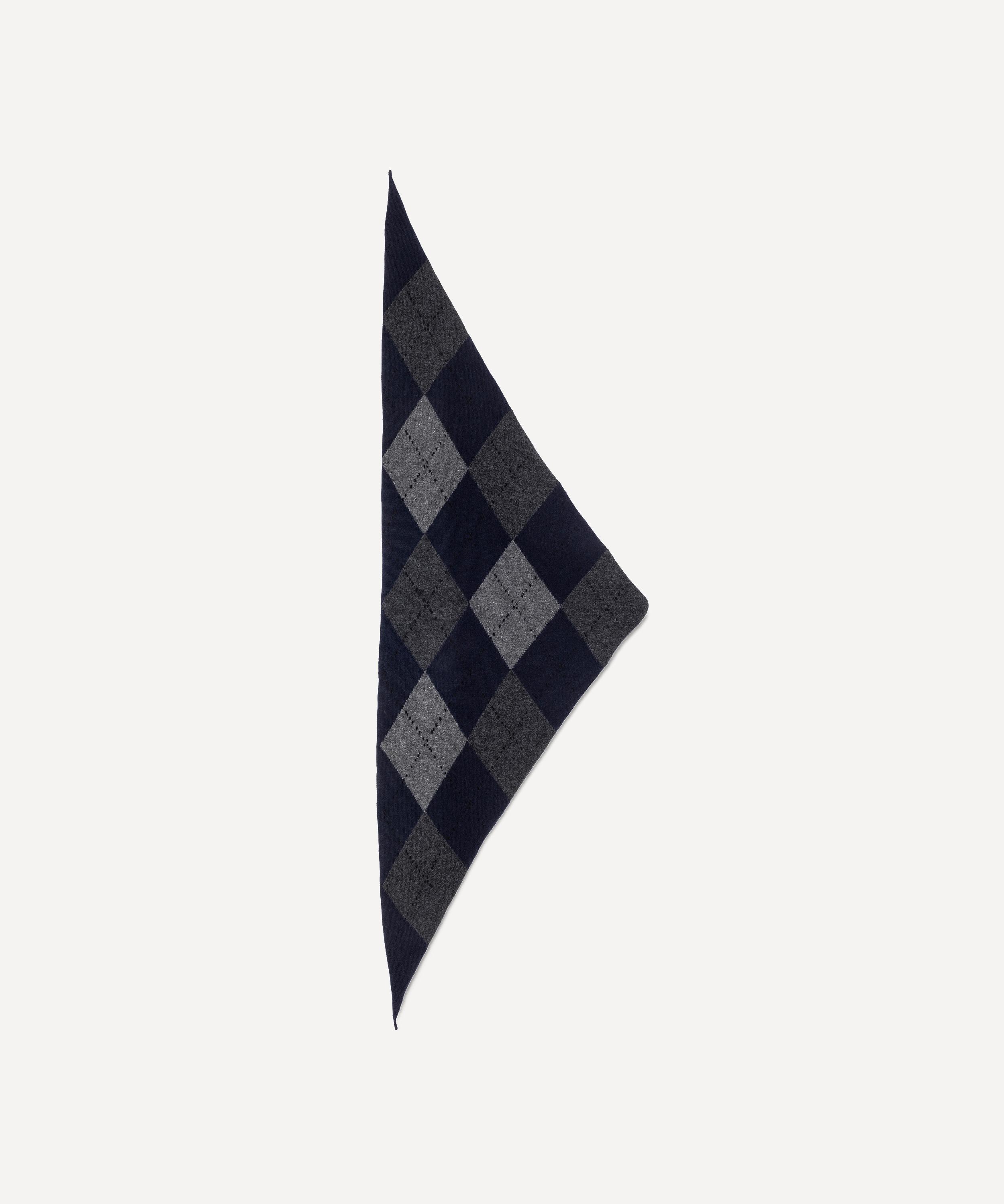 Johnstons of Elgin - Clan Dark Navy Argyle Cashmere Bandana