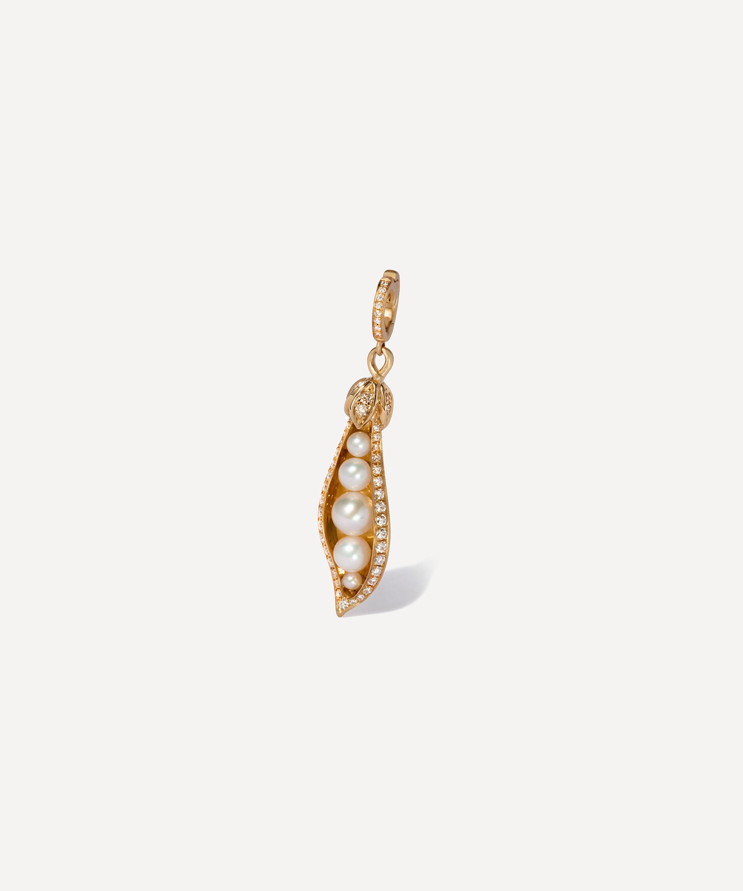 Annoushka - 18ct Gold Pearl Peapod Seed Charm Pendant image number 0