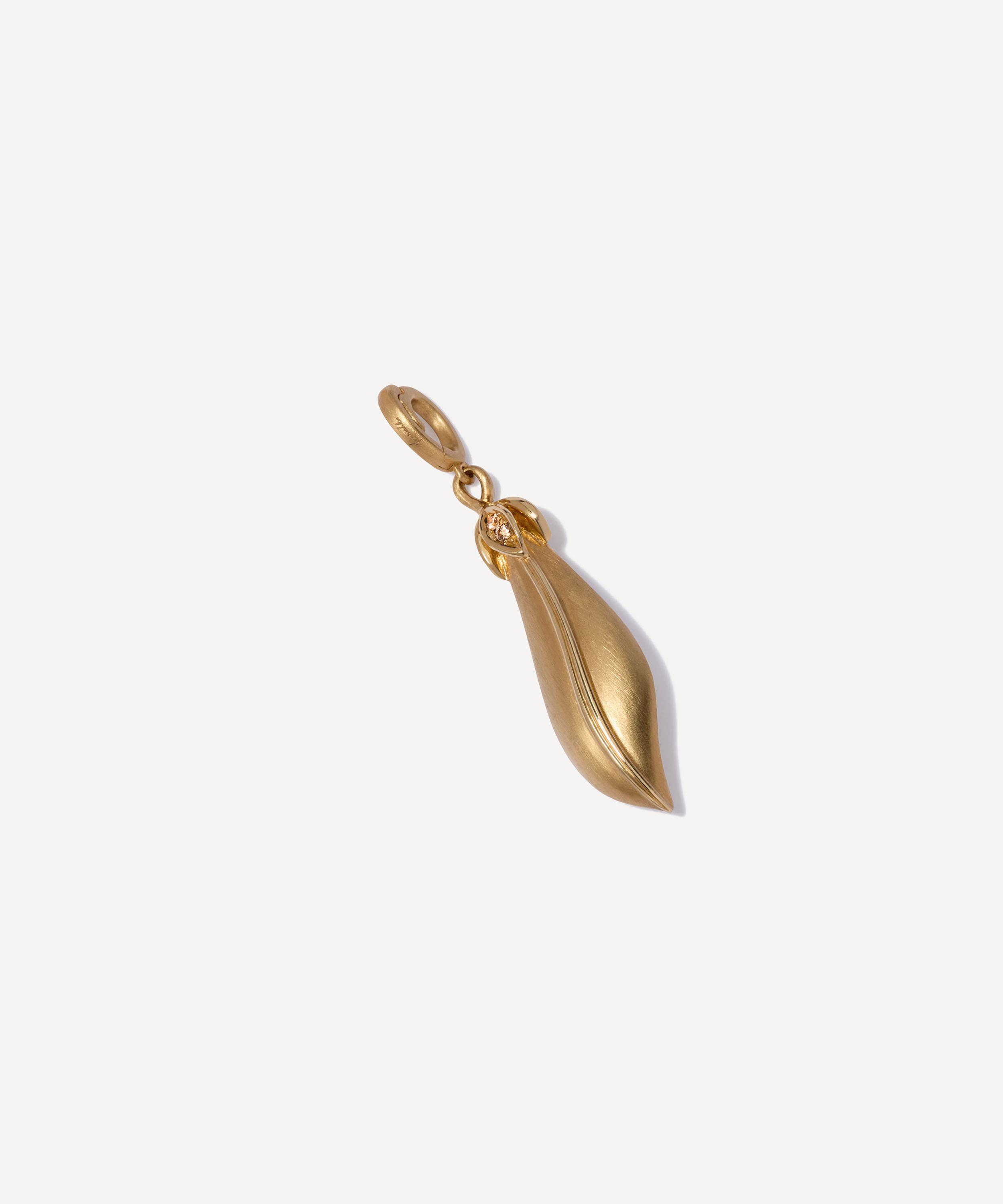 Annoushka - 18ct Gold Pearl Peapod Seed Charm Pendant image number 1
