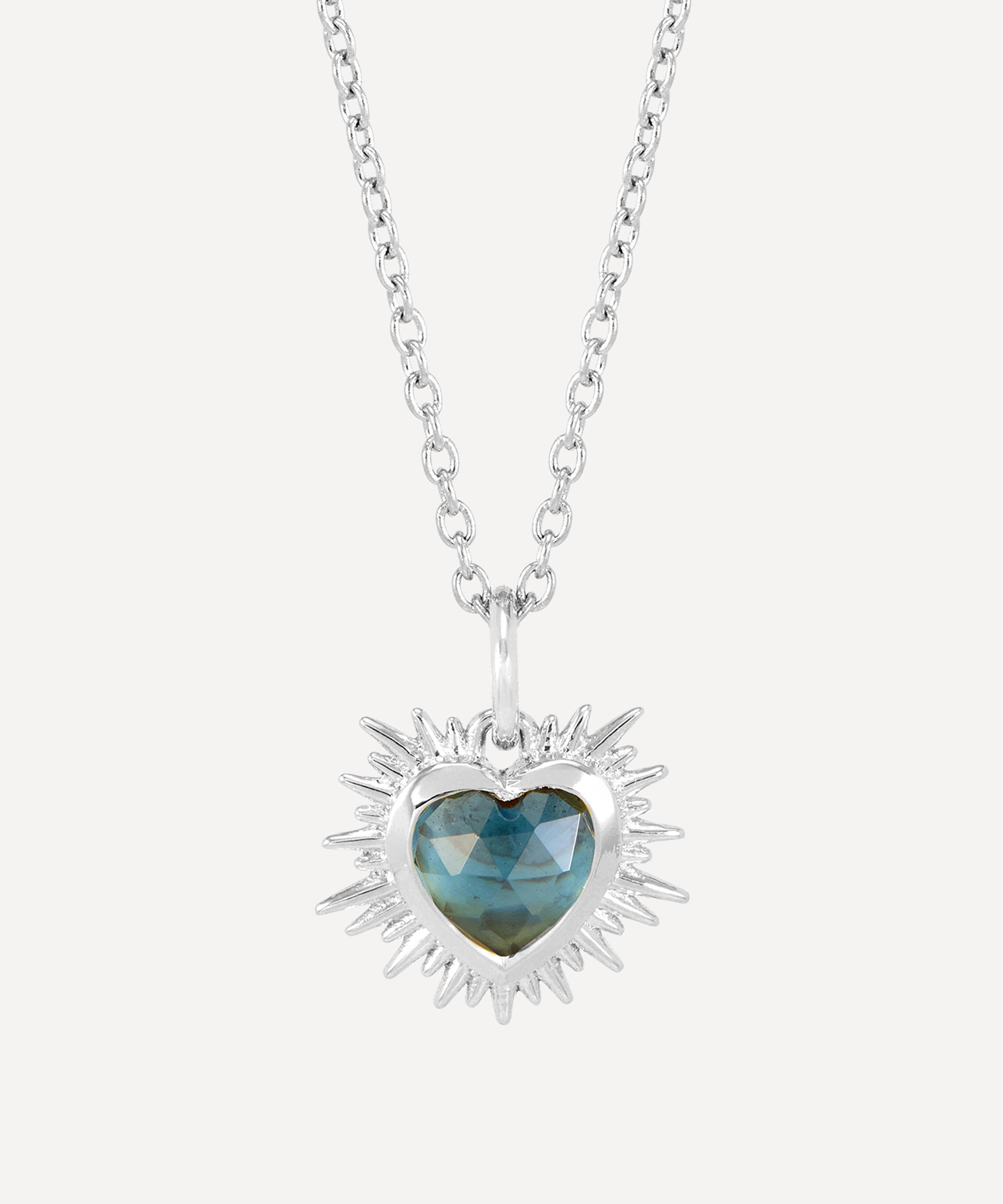 Rachel Jackson - Sterling Silver Electric Love December Birthstone Heart Necklace image number 0
